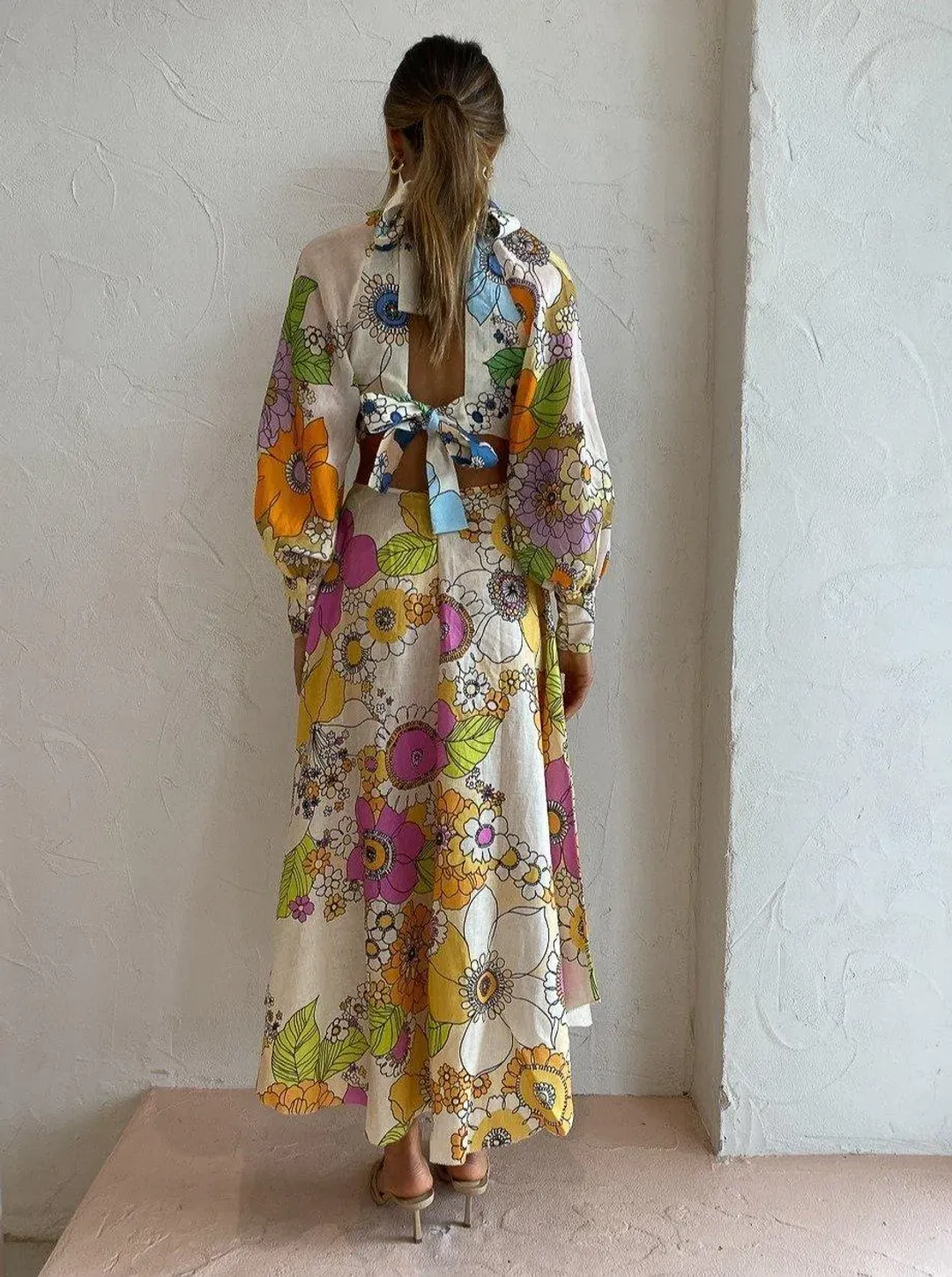 Alemais Farrah Cut Out Midi Dress Print Size 8 for rent on The Volte - main image