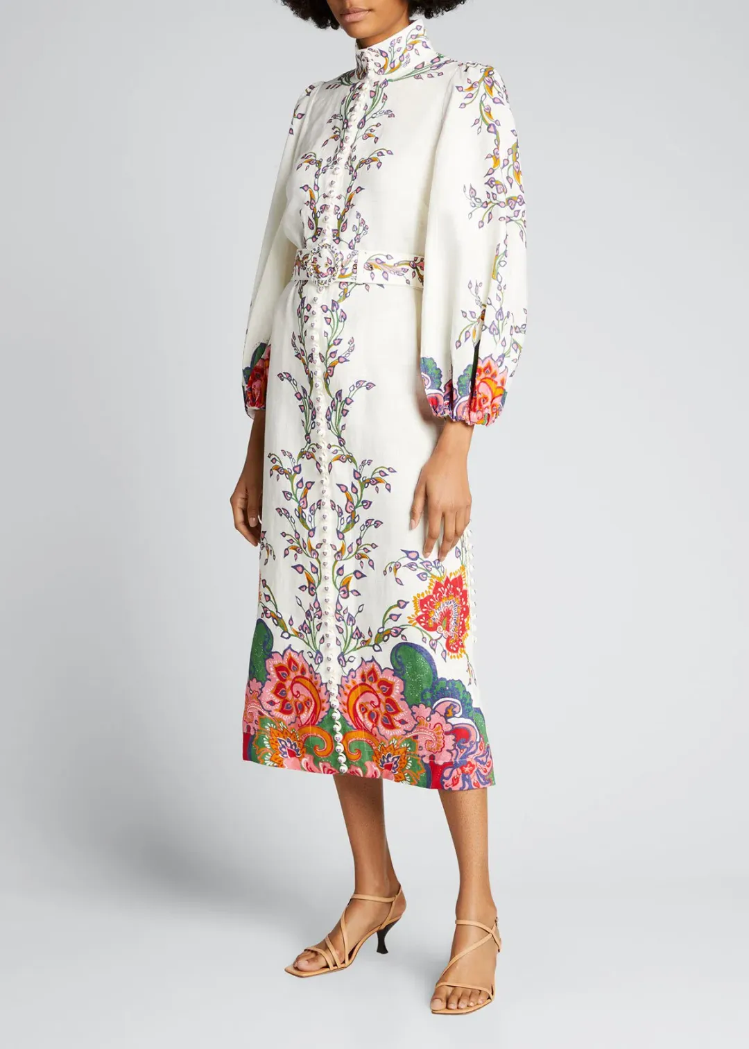 Zimmermann Lovestruck Buttoned Midi Dress Print Size 0 / AU 8 for rent on The Volte - main image