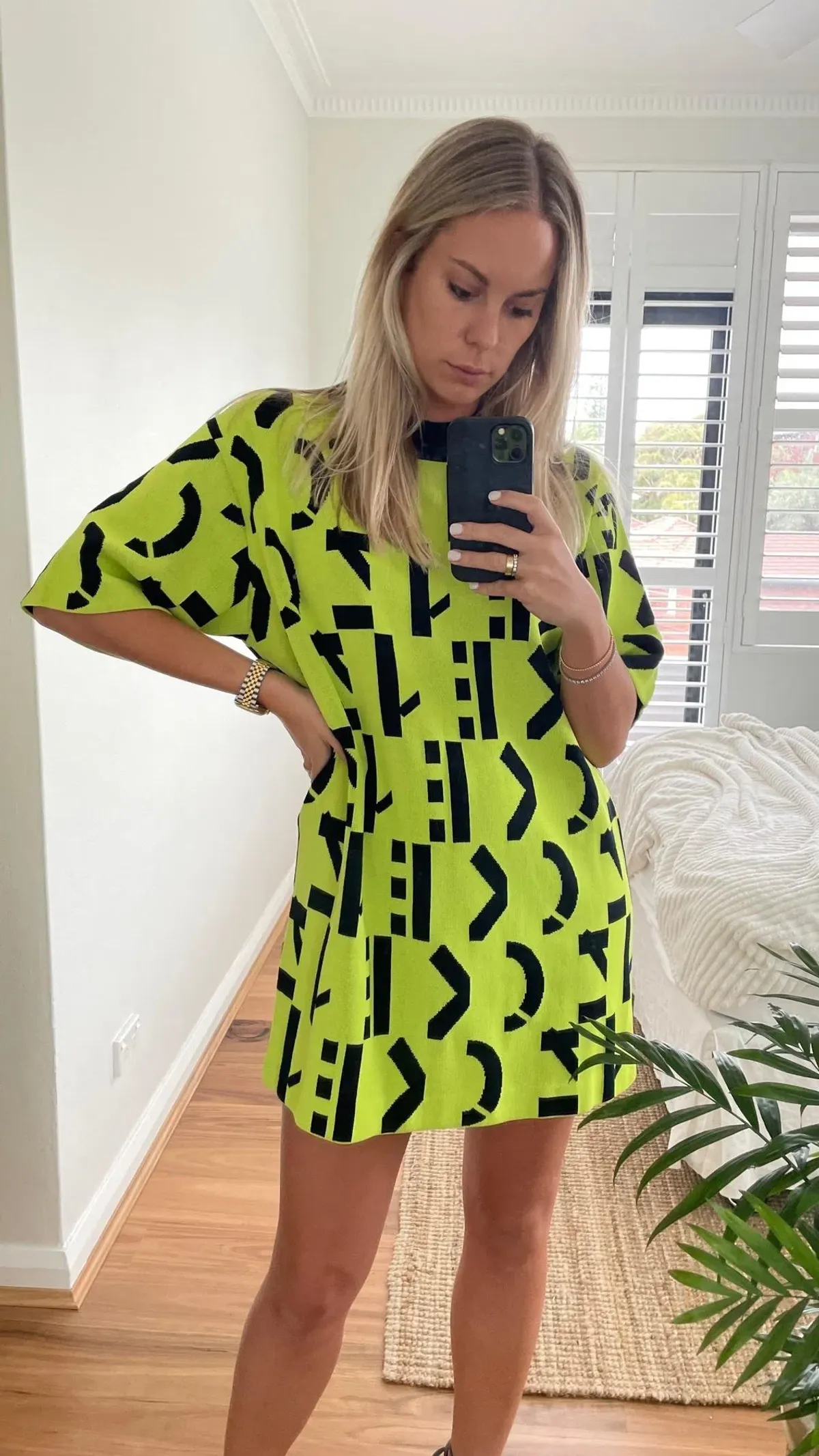 Kenzo Logo Monogram Knit Dress Print Size 6 - Image 3