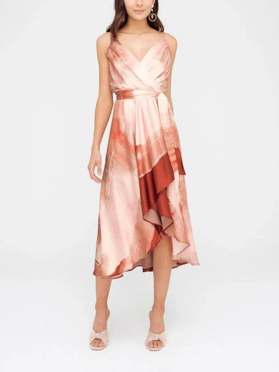 Sheike V Neck Sleeveless Dress Peach Size 14 for rent on The Volte - main image