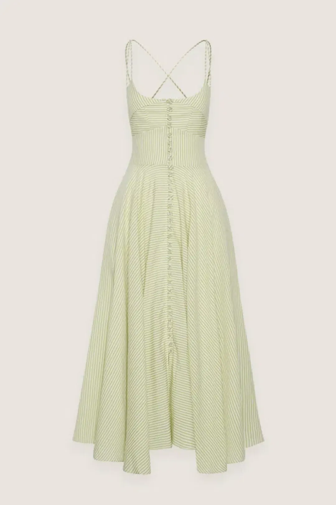 BY JOHNNY Pistachio Stripe Sun Dress Size 12 for rent on The Volte - main image