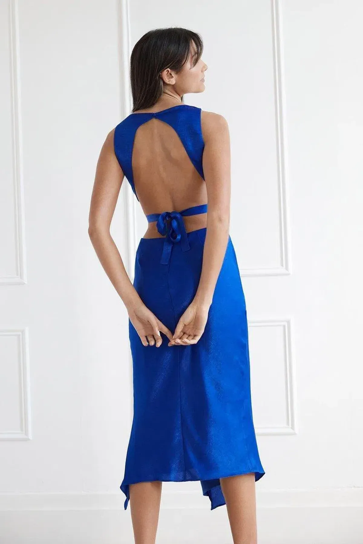 San Sloane Simone Midi Dress Cobalt Blue Size XS / AU 6 - Image 3