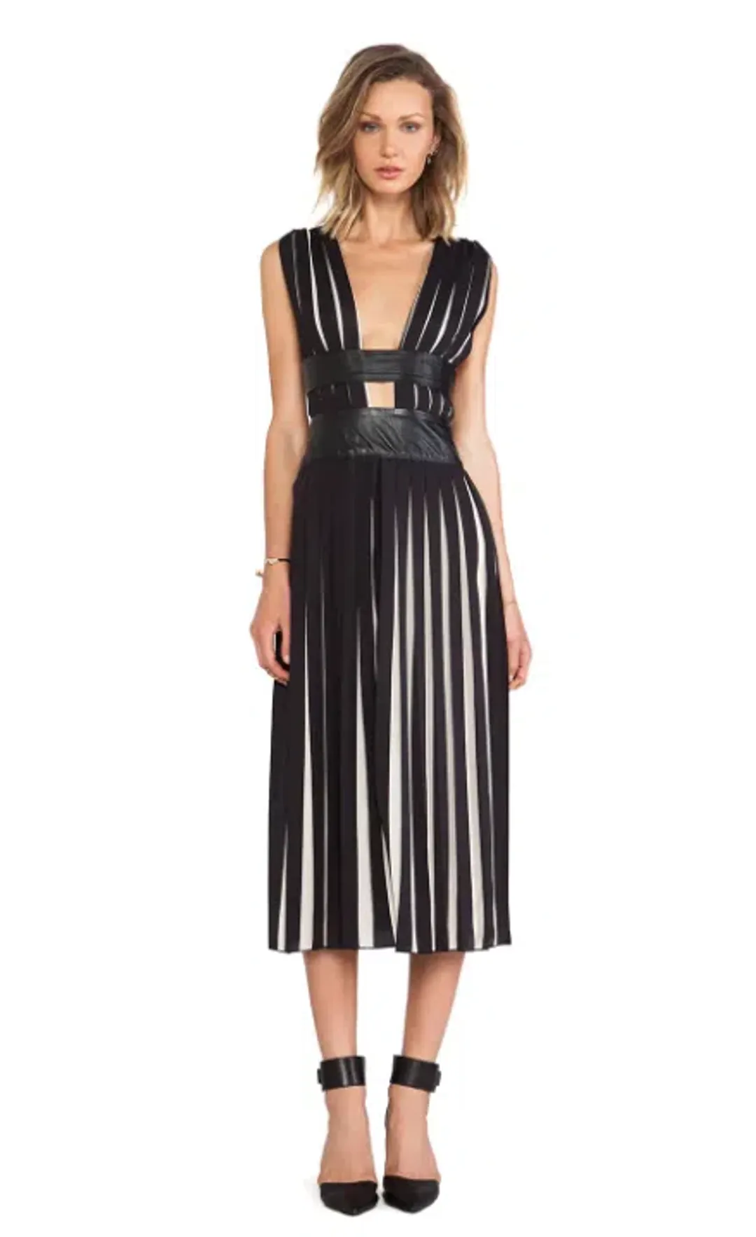 Shakuhachi Pleats Please Maxi Dress Black Size 10  for rent on The Volte - main image