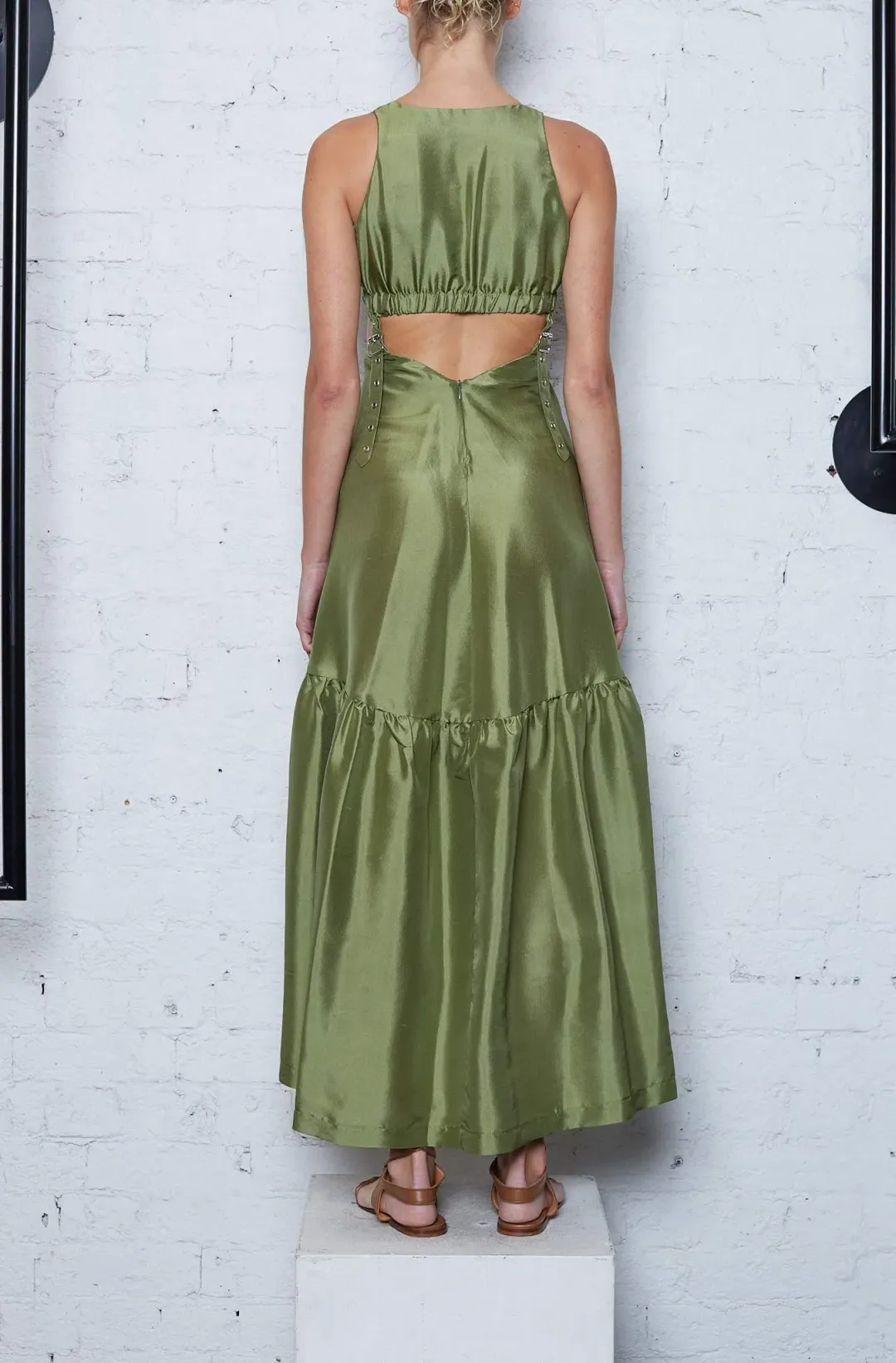 KITX Suspended Dress Moss Green Size 10 for rent on The Volte - main image