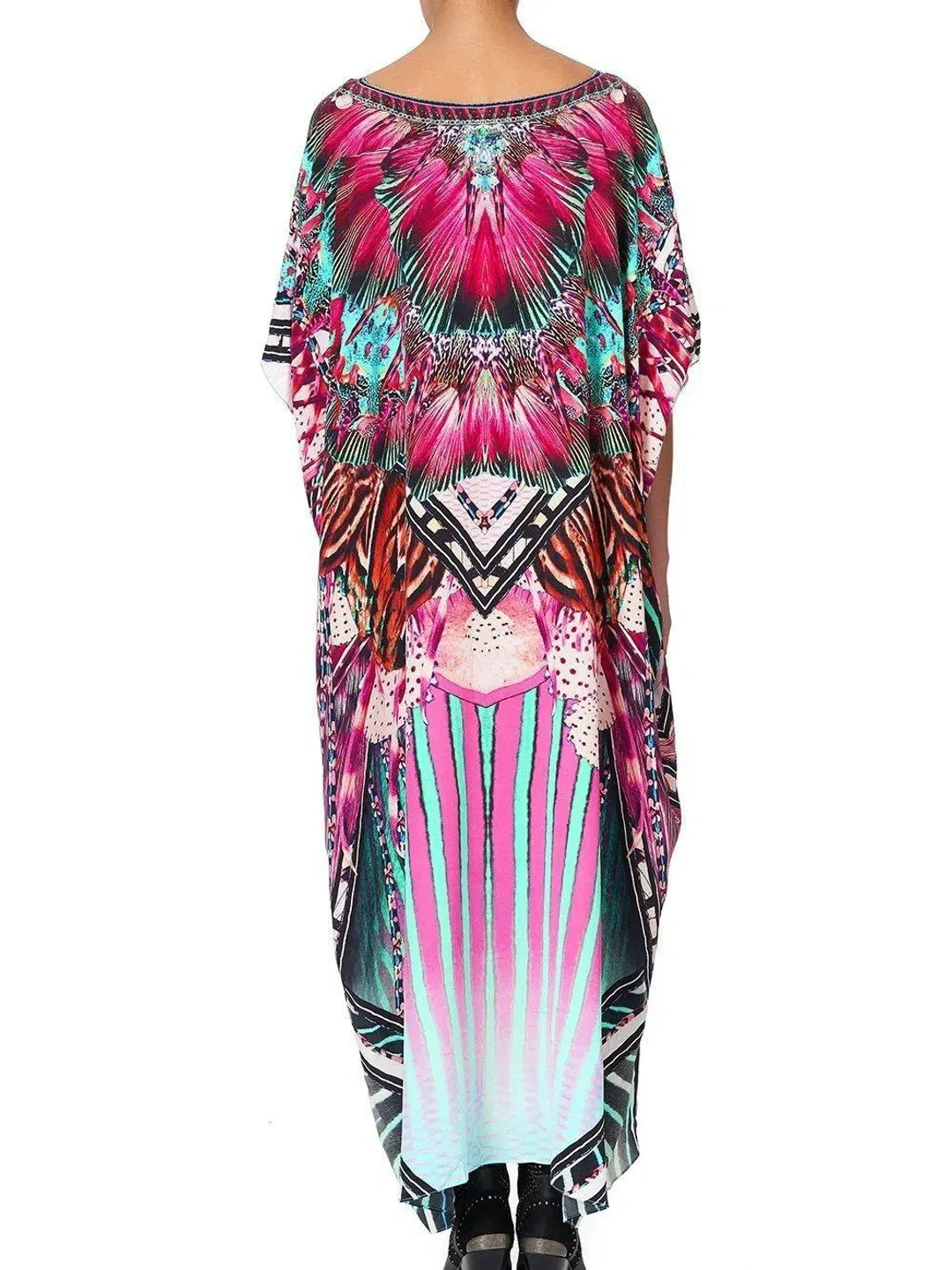 Camilla Rainbow Eyes Round Neck Kaftan One Size for rent on The Volte - main image