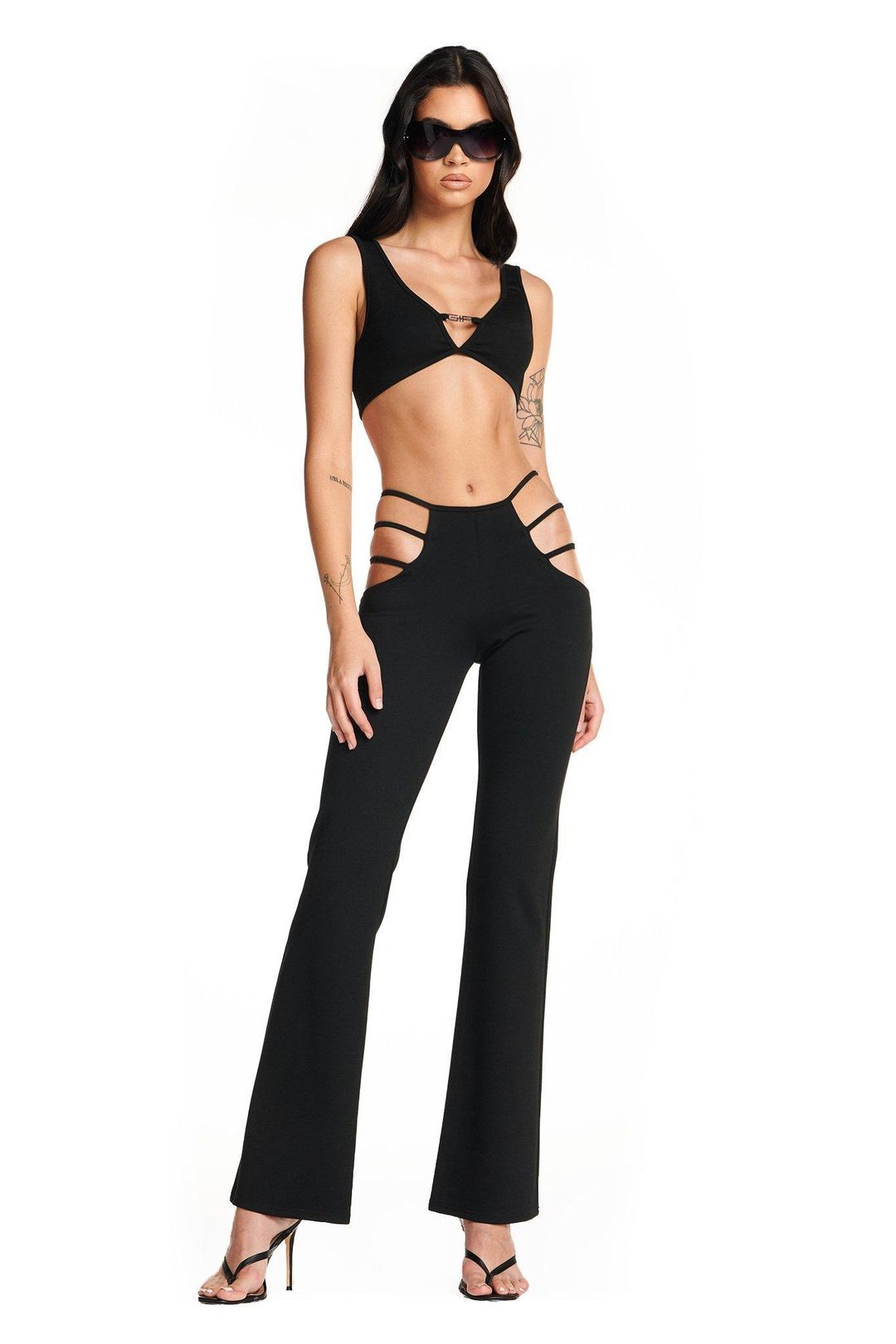 I. AM. GIA Lucid Crop Top & Pants Set Black Size S for rent on The Volte - main image