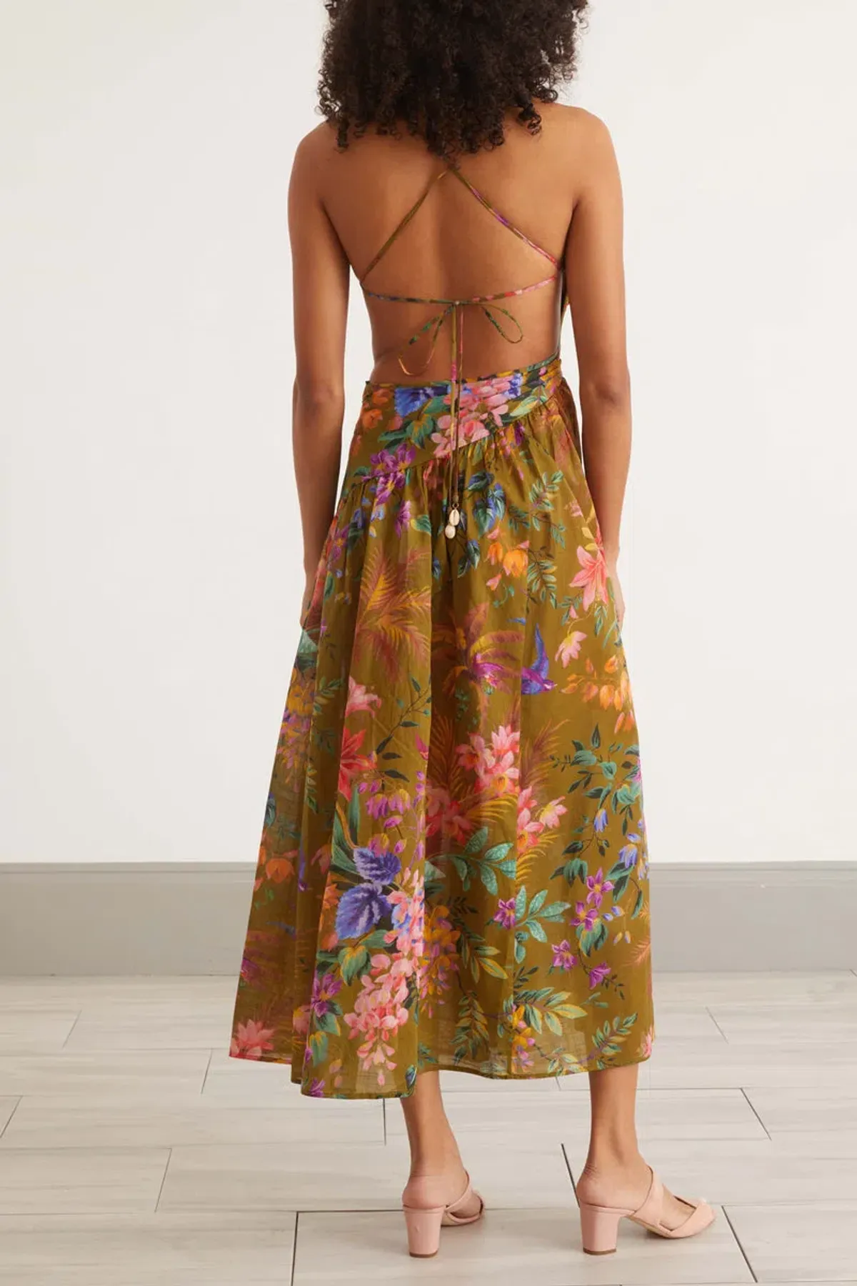 Zimmermann Tropicana Asymmetric Midi Dress Print Size 0  - Image 2