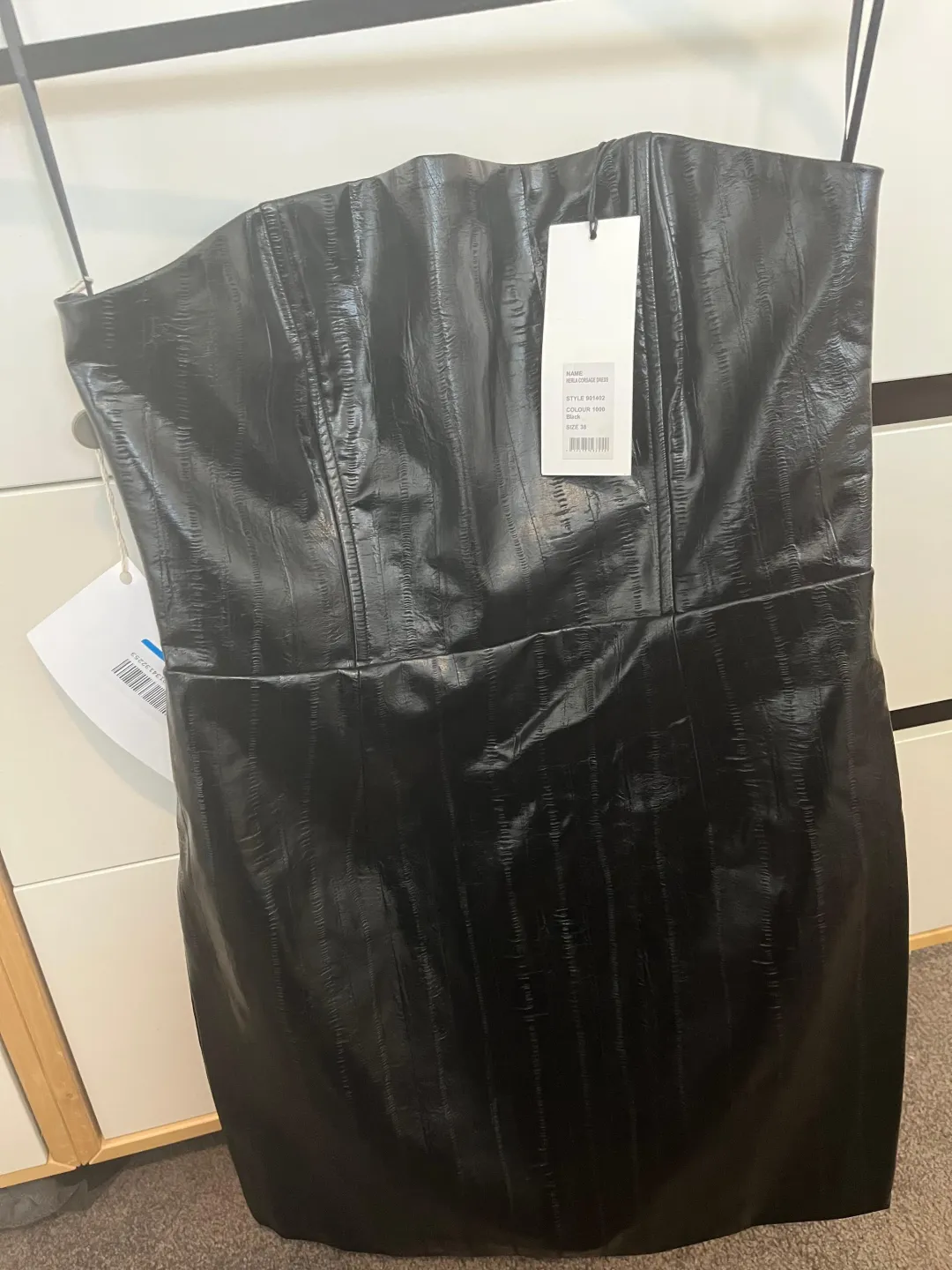 Rotate by Berger Christensen Herla strapless snake effect vegan leather mini dress- 38 for rent on The Volte - main image