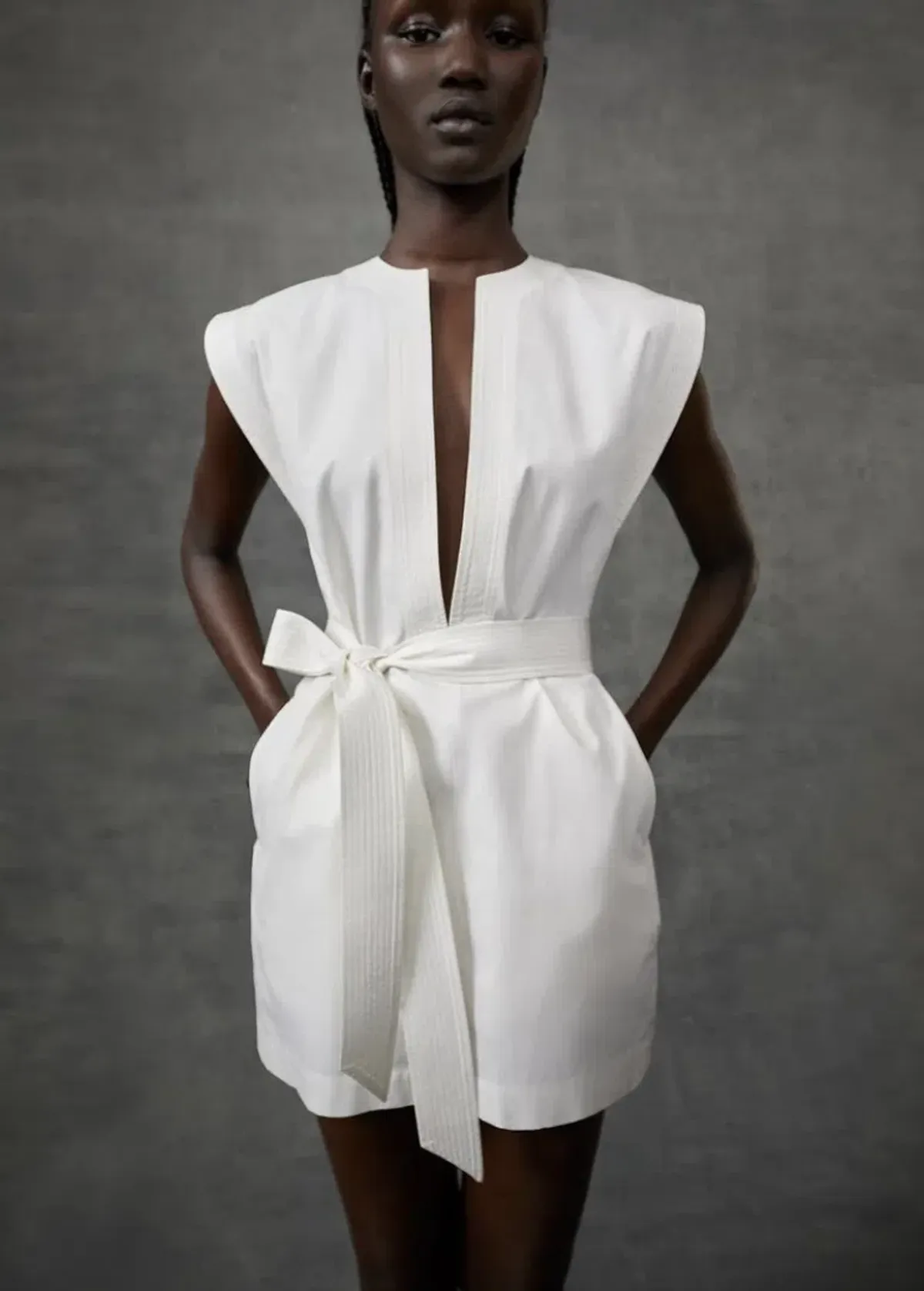 Wardrobe NYC Mini Kaftan Dress White Size 8/S - Image 2