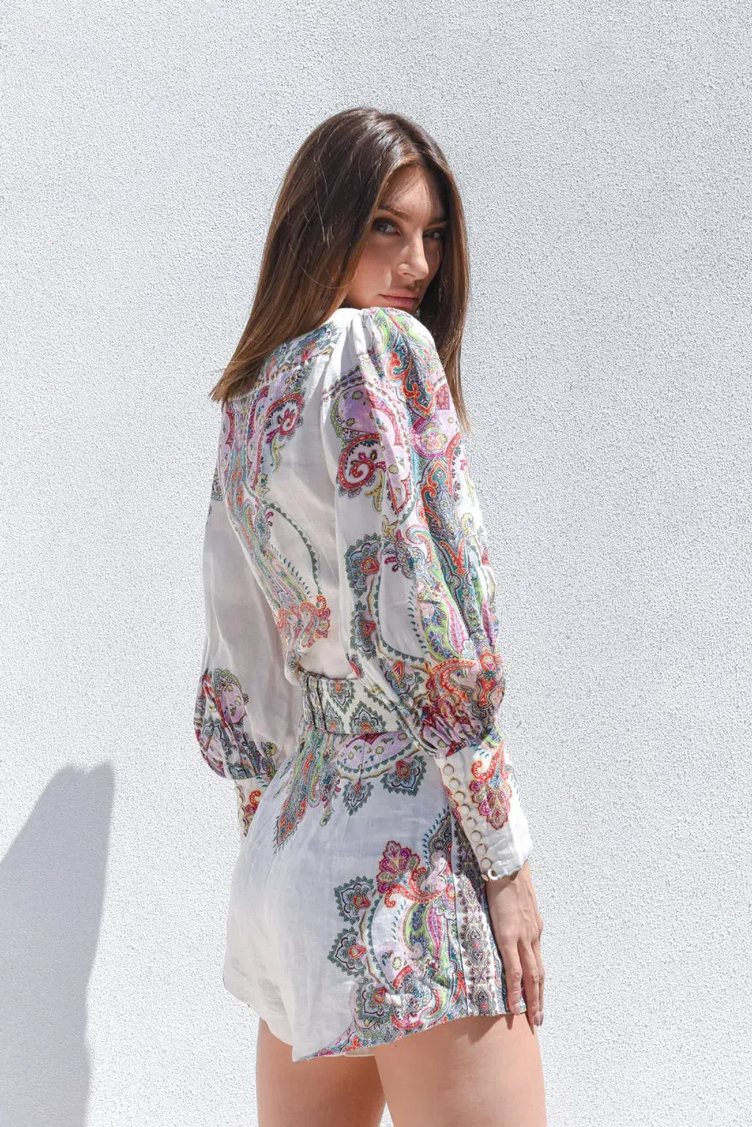 Zimmermann Ninety-Six Filigree Shorts & Shirt Set Print Size 0/AU 8 for rent on The Volte - main image