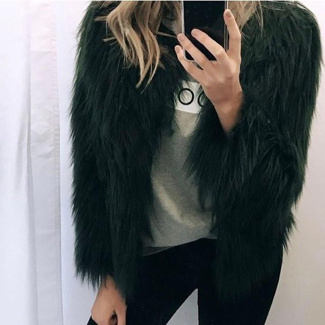 Unreal Fur Unreal Dream Jacket Black Sz 6 for rent on The Volte - main image