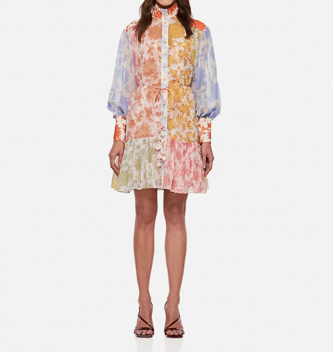 Zimmermann Postcard Lantern Mini Dress Floral Size 8 for rent on The Volte - main image