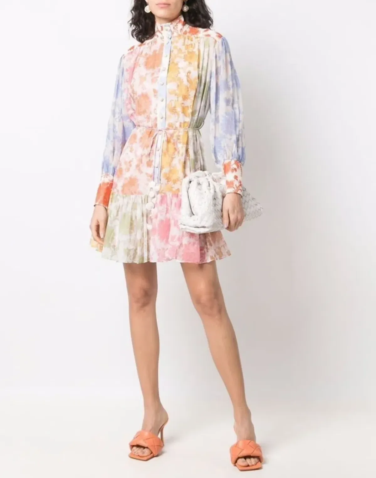 Zimmermann Postcard Lantern Mini Dress Floral Size 8 - Image 2