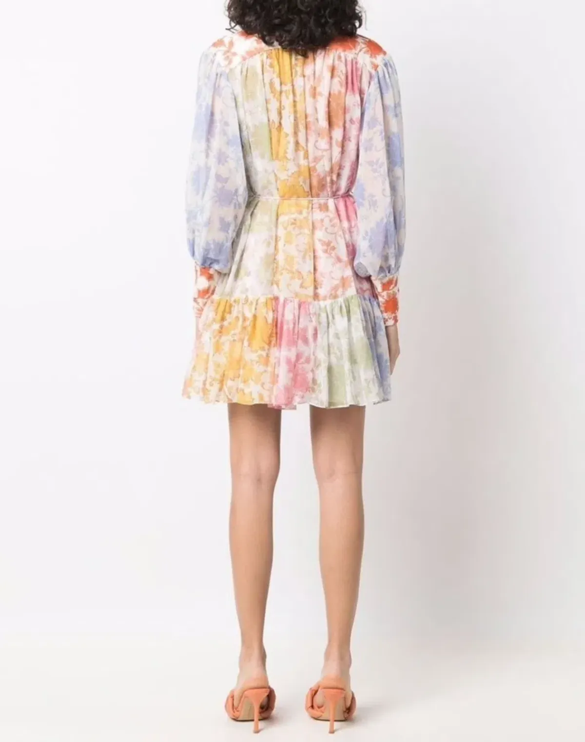 Zimmermann Postcard Lantern Mini Dress Floral Size 8 - Image 3