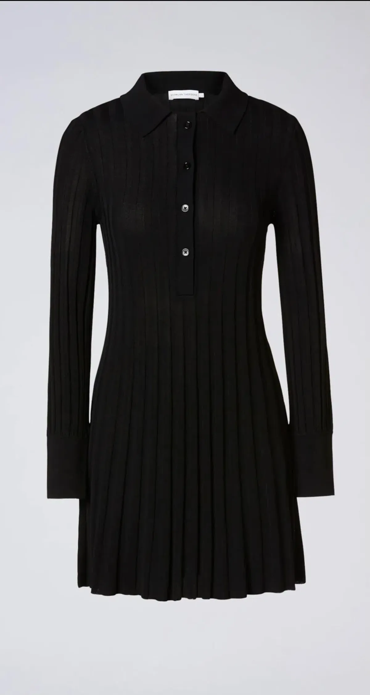 Scanlan Theodore  Pleated Rib Mini Dress Black Size XS / Au 6 - Image 3