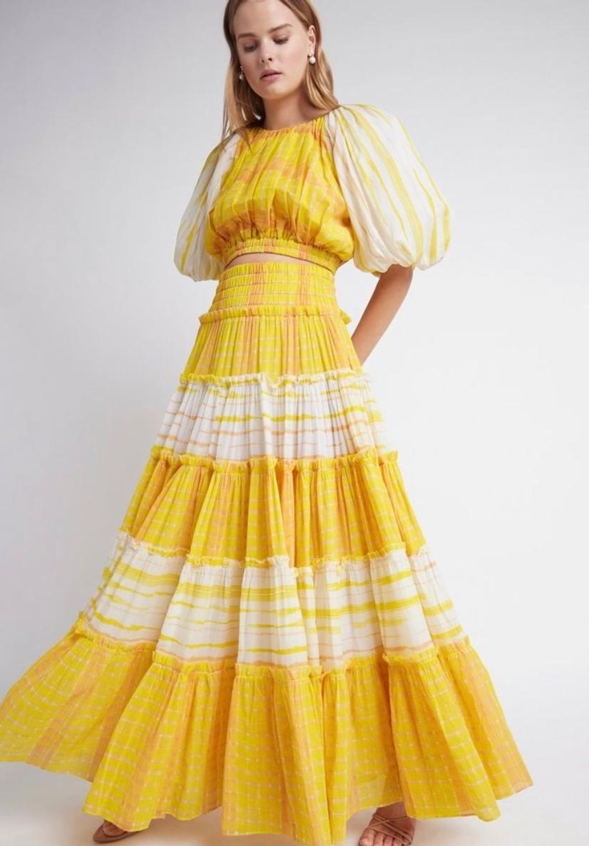 Aje Wilderness Tiered Cotton Maxi Skirt Size 8  - Image 1