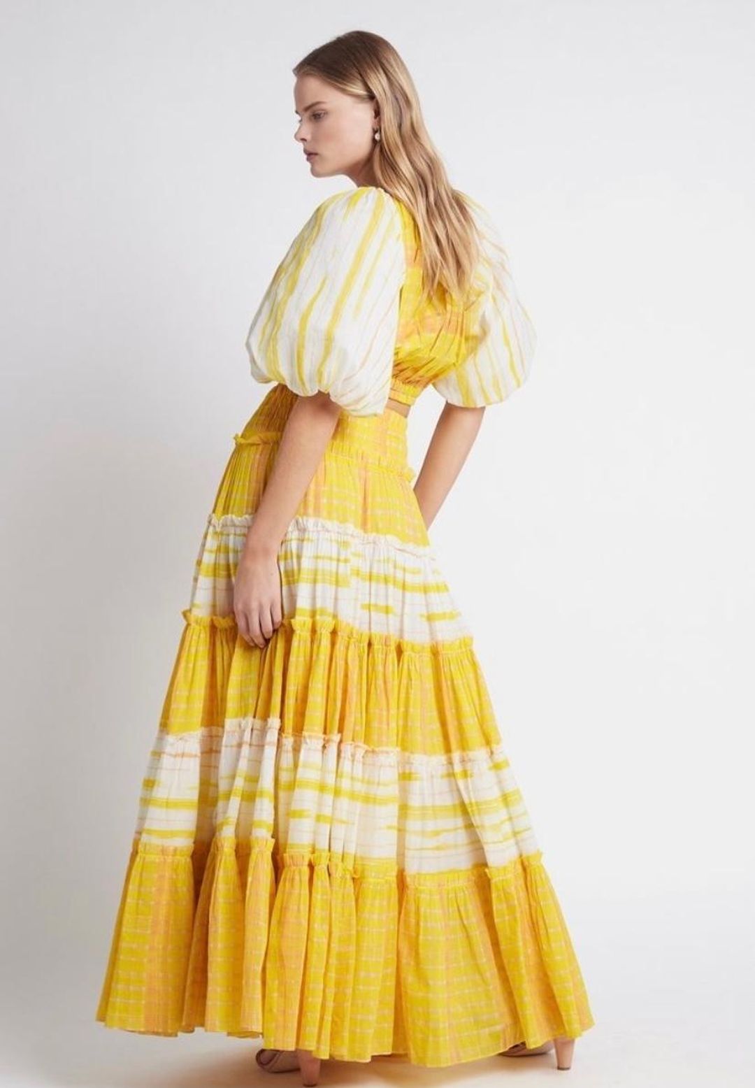Aje Wilderness Tiered Cotton Maxi Skirt Size 8  for rent on The Volte - main image