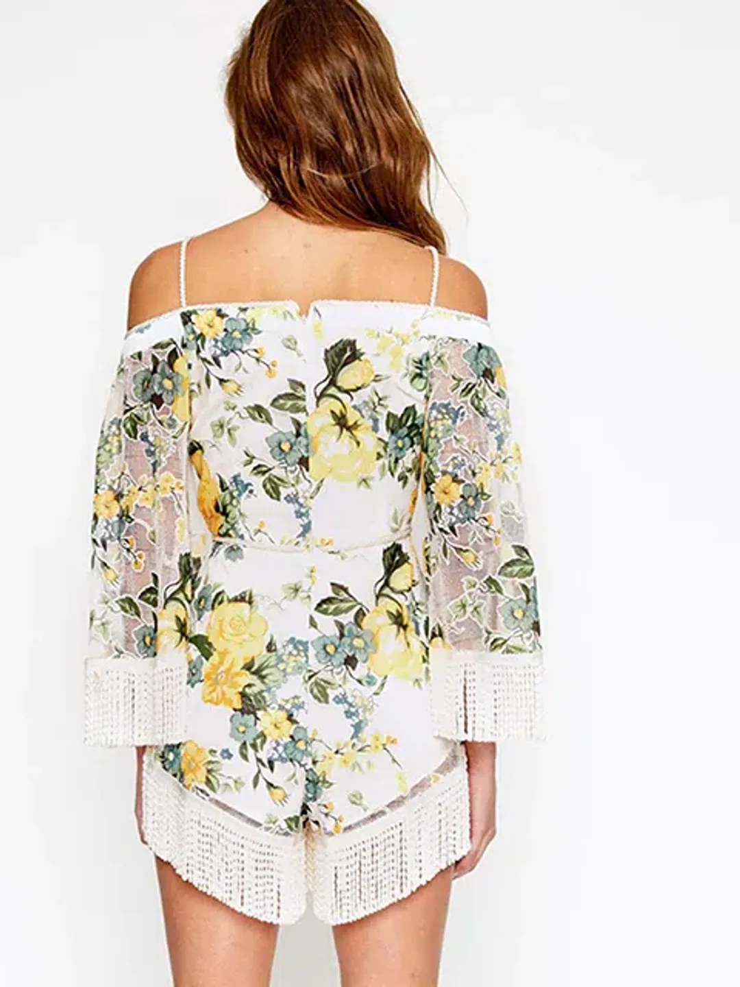 Alice McCall Le Fleur Playsuit Yellow Floral Size 6 for rent on The Volte - main image