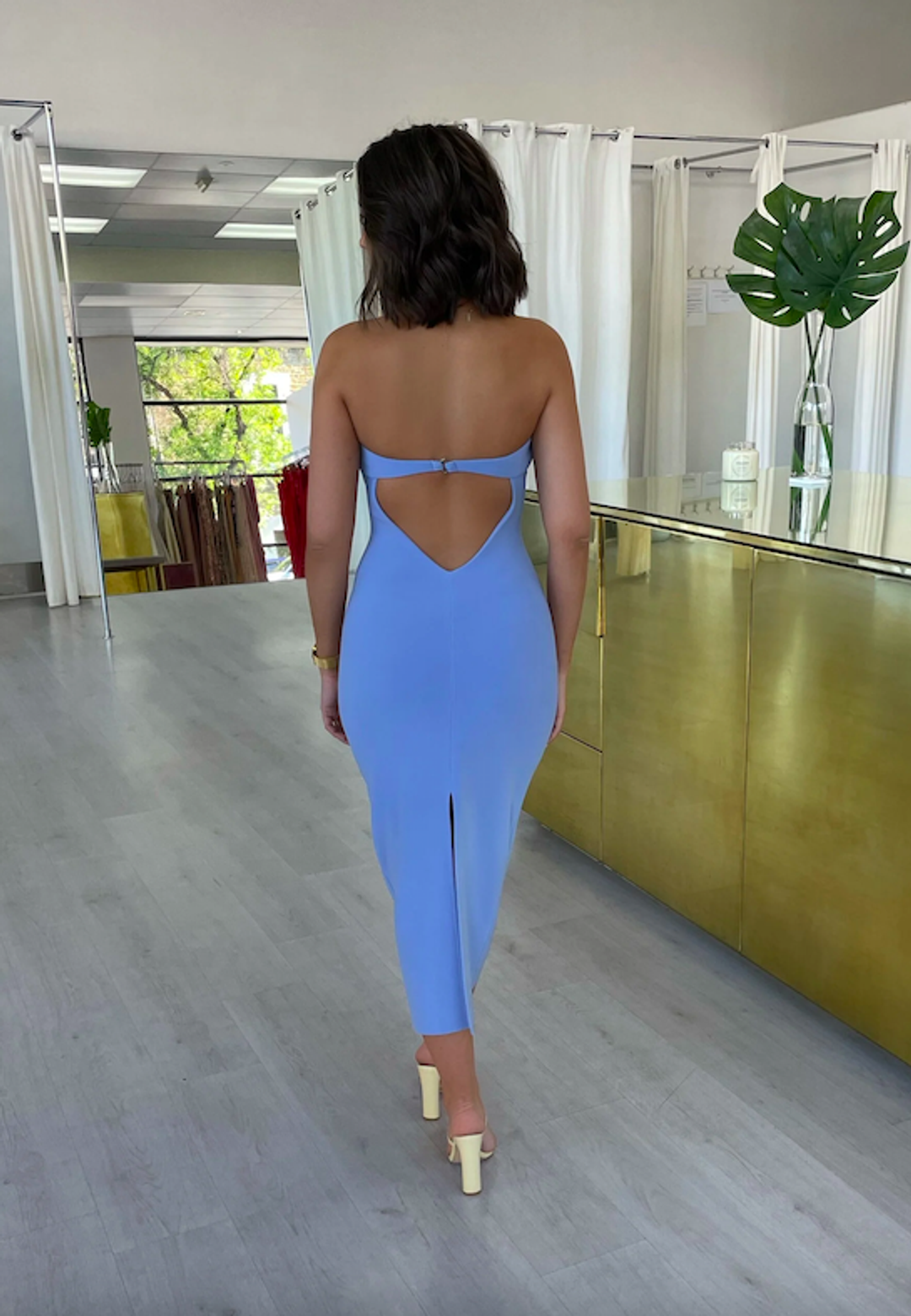 Bec and Bridge Noa Midi Dress Blue Size AU 6 for rent on The Volte - main image