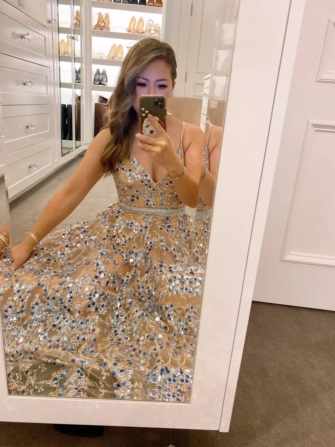 Bronx and Banco Midnight Silver Gown Midi- Small for rent on The Volte - main image