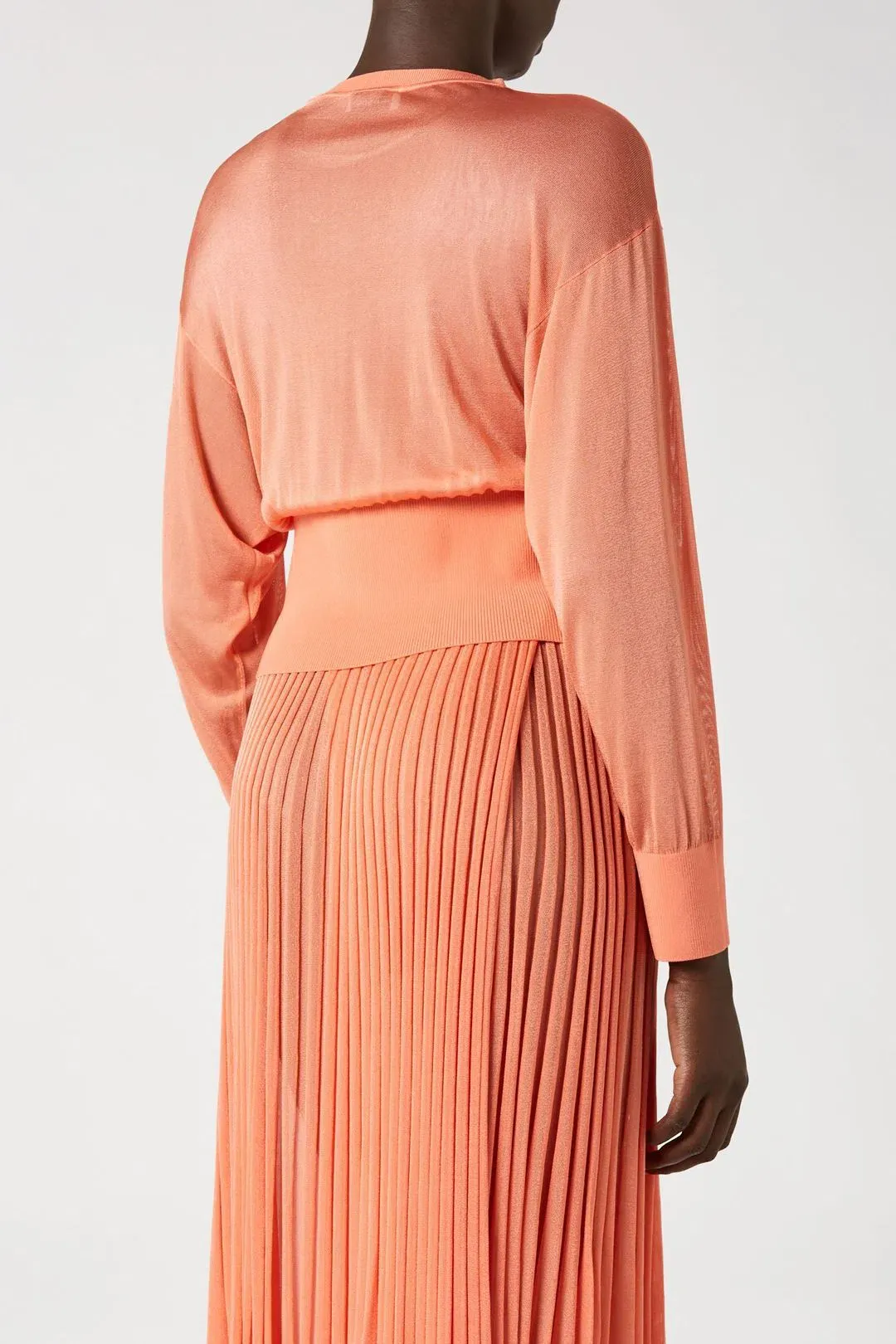 Scanlan Theodore Gloss Knit Sweater and Pleated Skirt Set Orange Size 6 for rent on The Volte - main image