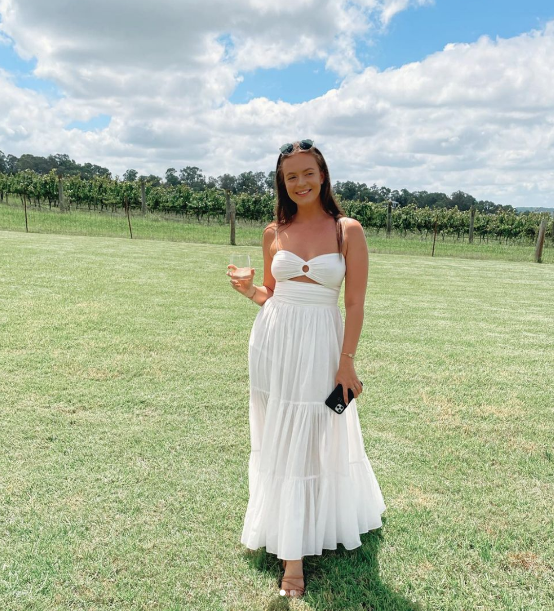 Bec & Bridge Miami Palm Midi Dress Ivory Size 10 for rent on The Volte - main image