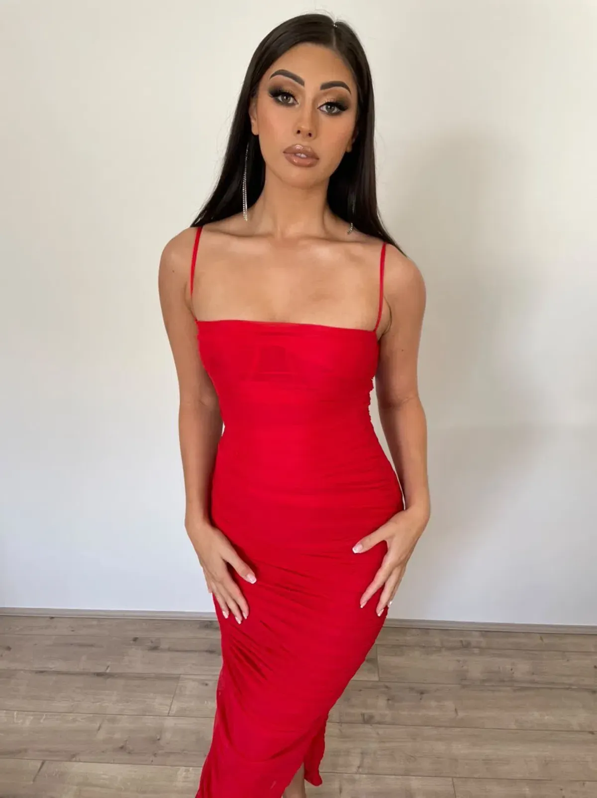 House of CB Fornarina Midi Dress Red Size 8 - Image 5