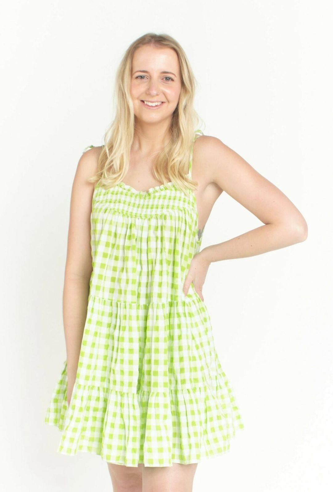 Steele Alfie Lime Dress Print Size M for rent on The Volte - main image