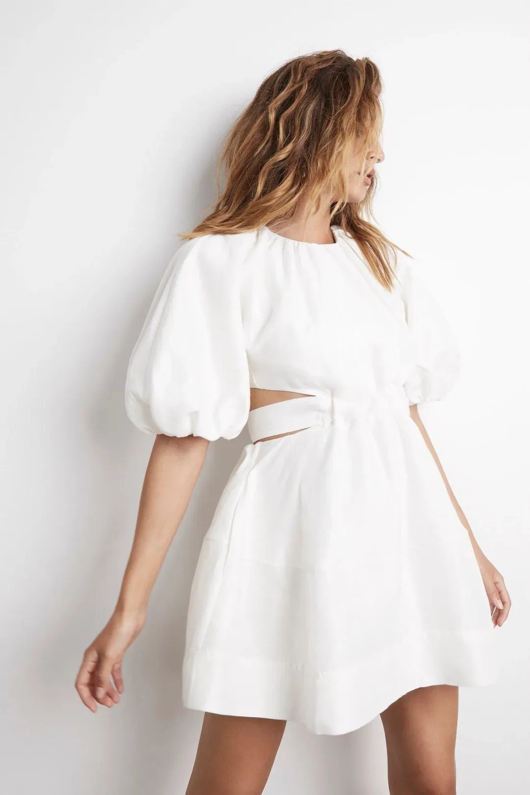 Aje Psychedelia Cut Out Mini Dress White Size 6 for rent on The Volte - main image