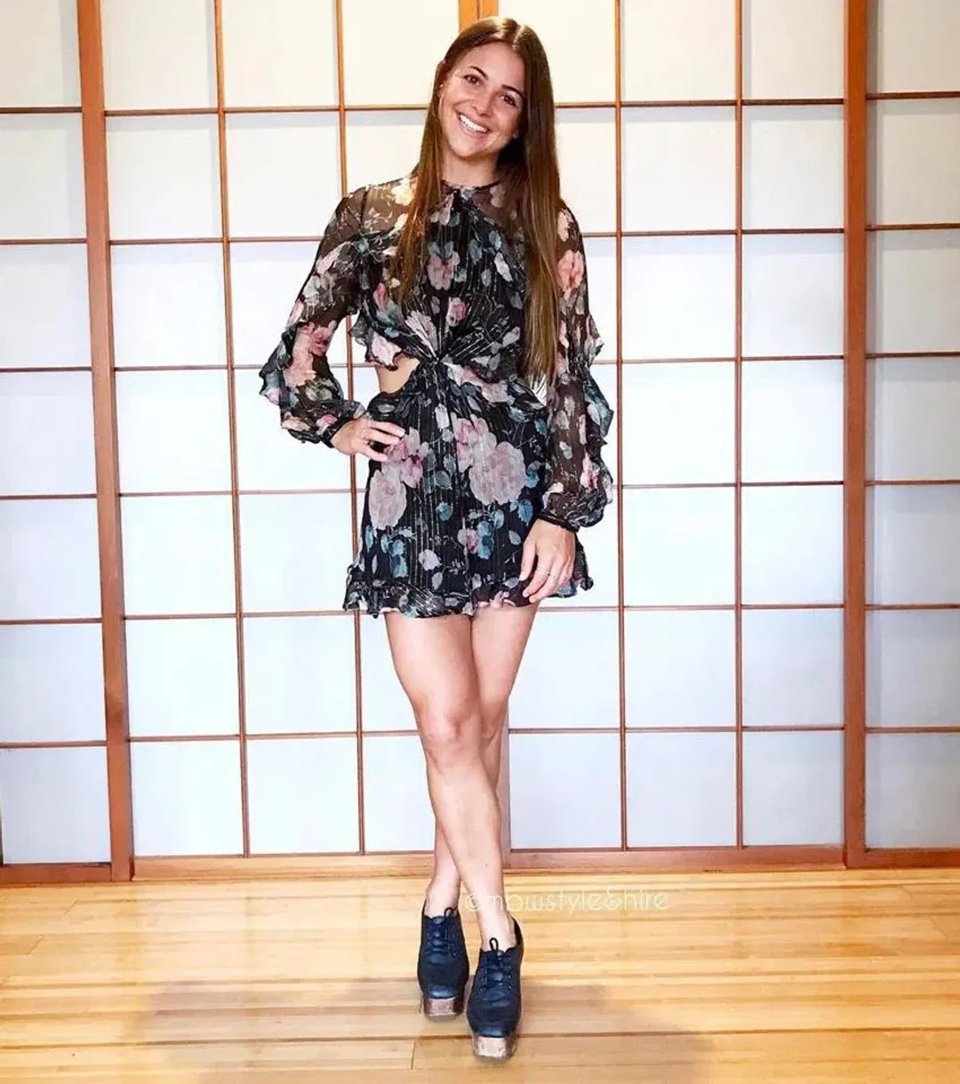 Zimmermann Black Master Flute Mini Playsuit Black Floral Size 1/ AU 10 for rent on The Volte - main image