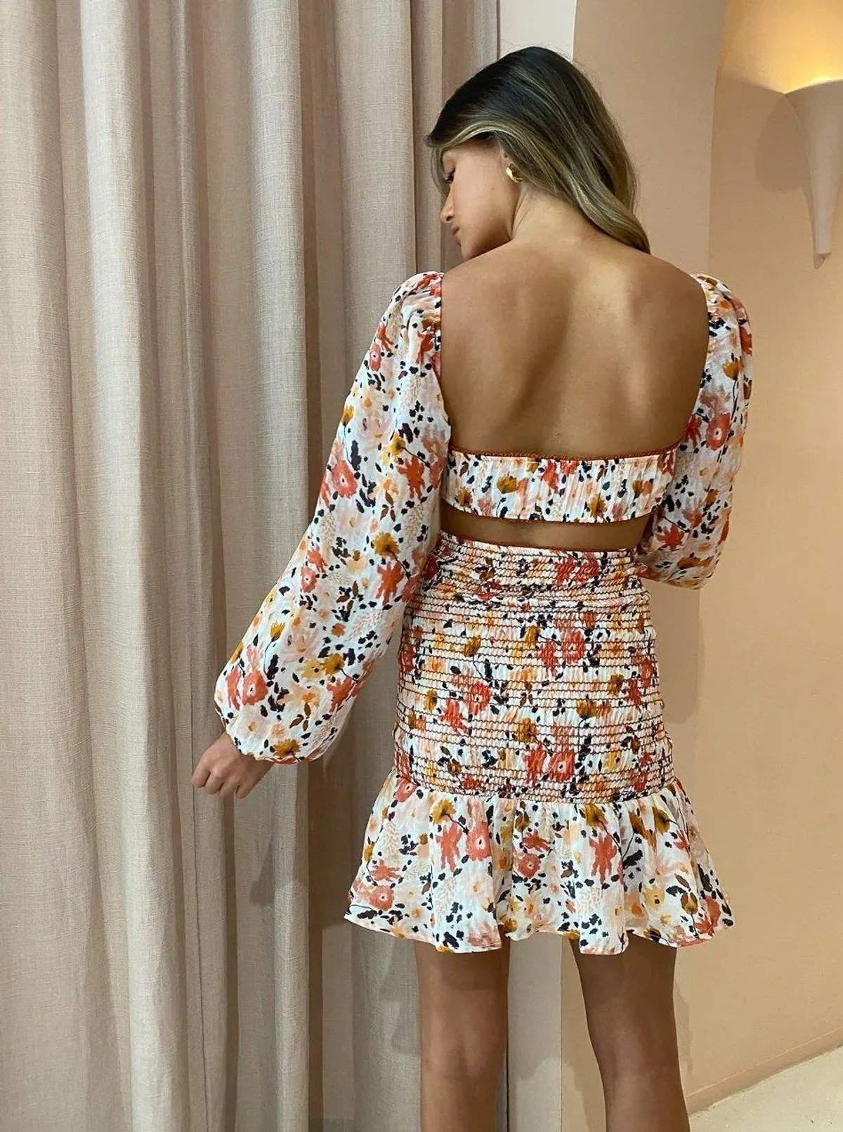 New Romantics Long Sleeve Mini Dress Print Size 6 - Image 2