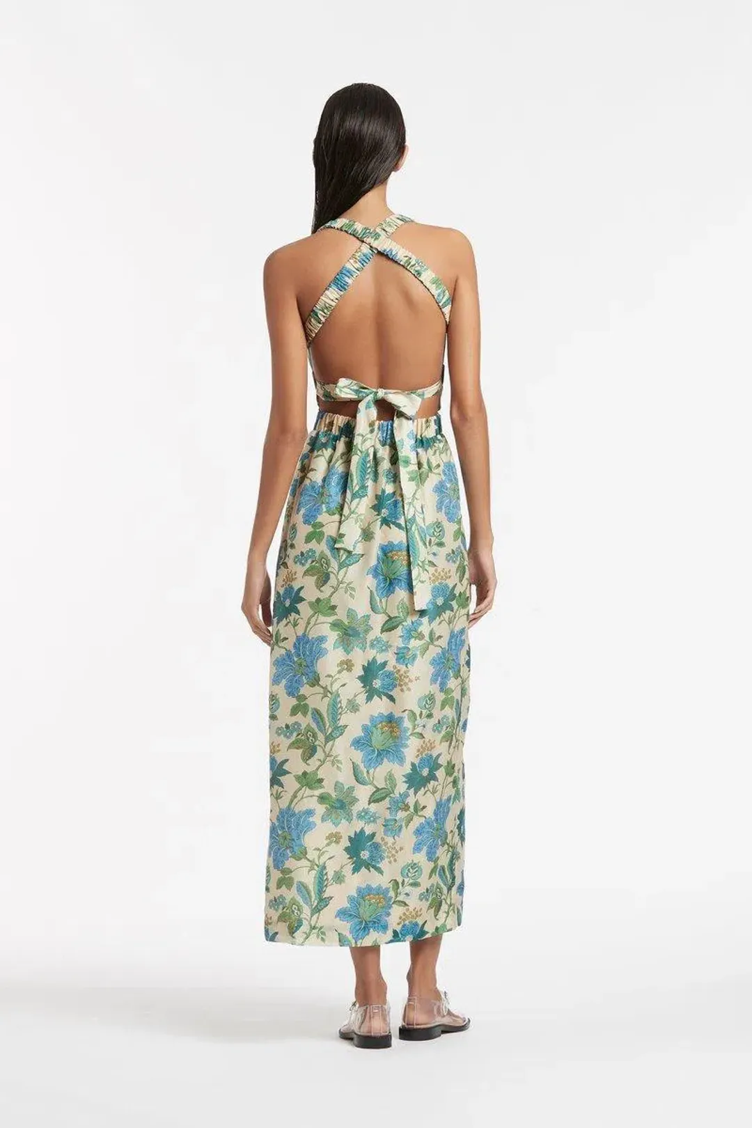 Sir The Label Celia Cross Back Gown Marguerite Floral Print Size 8 for rent on The Volte - main image