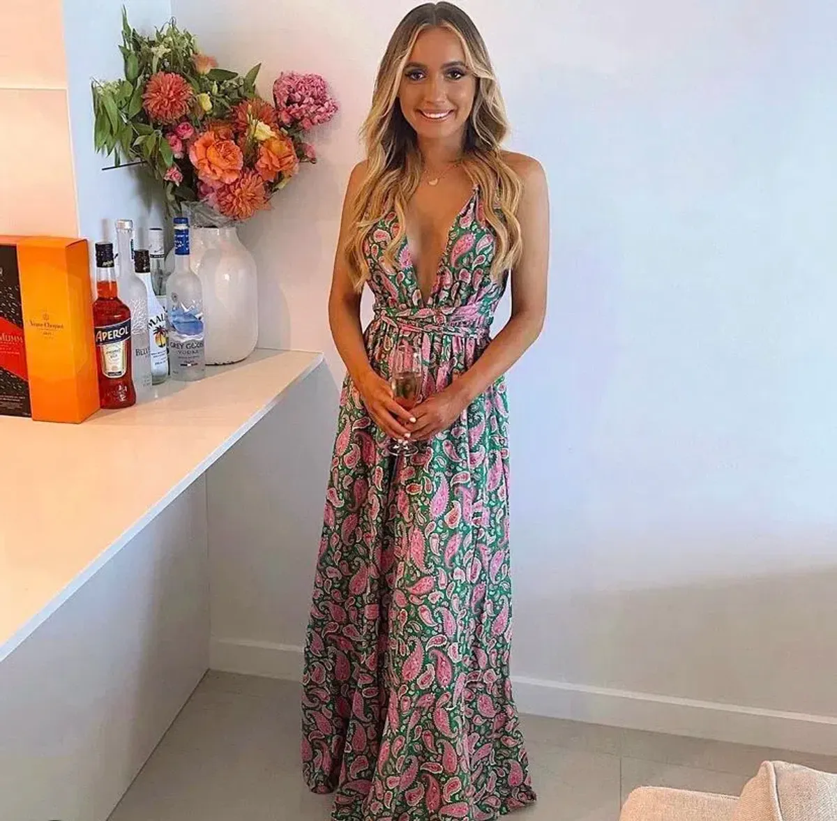 Scanlan Theodore Cotton Paisley Halter Dress Print Size 6 - Image 6