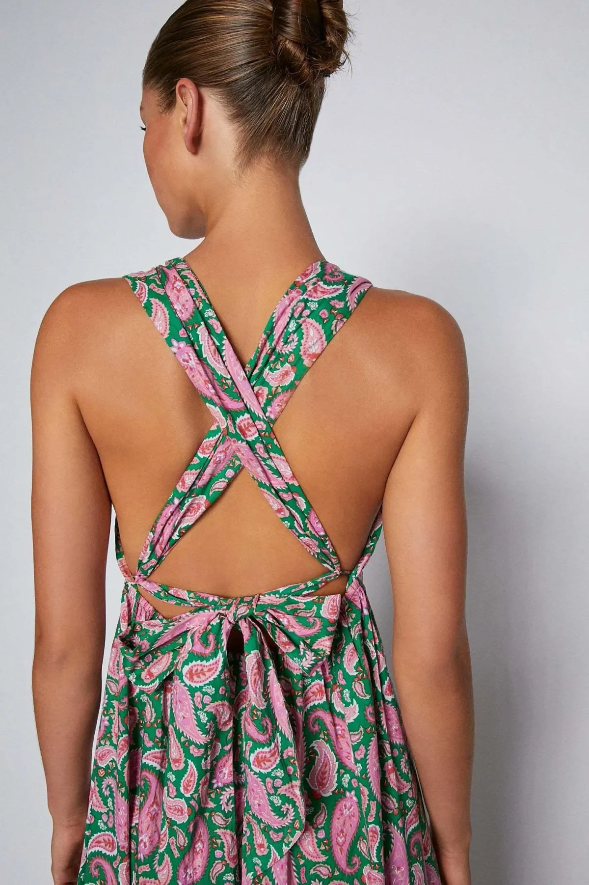 Scanlan Theodore Cotton Paisley Halter Dress Print Size 6 - Image 3