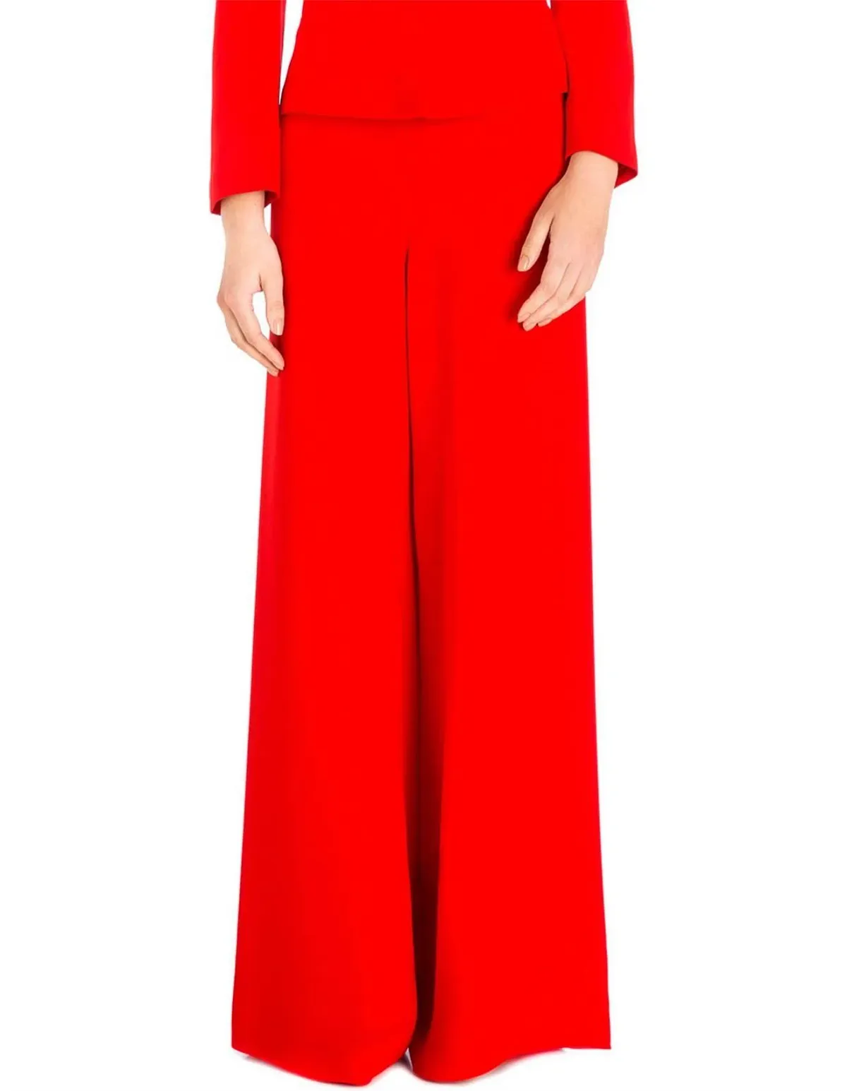 Carla Zampatti Flame Crepe Top and Pants Set Red Size 10 - Image 2