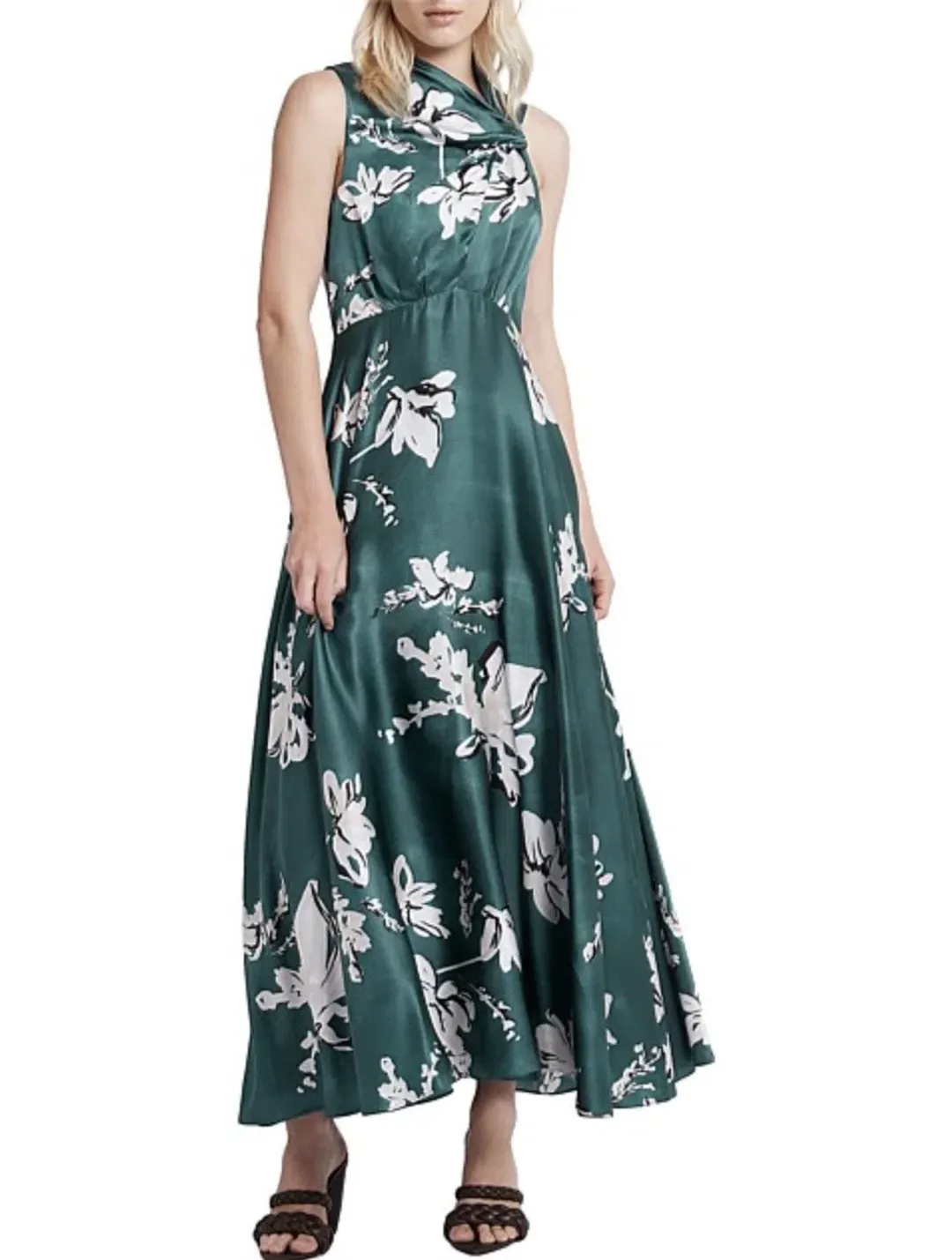 Aje Efflorescent Dress Green Print Size 8 for rent on The Volte - main image