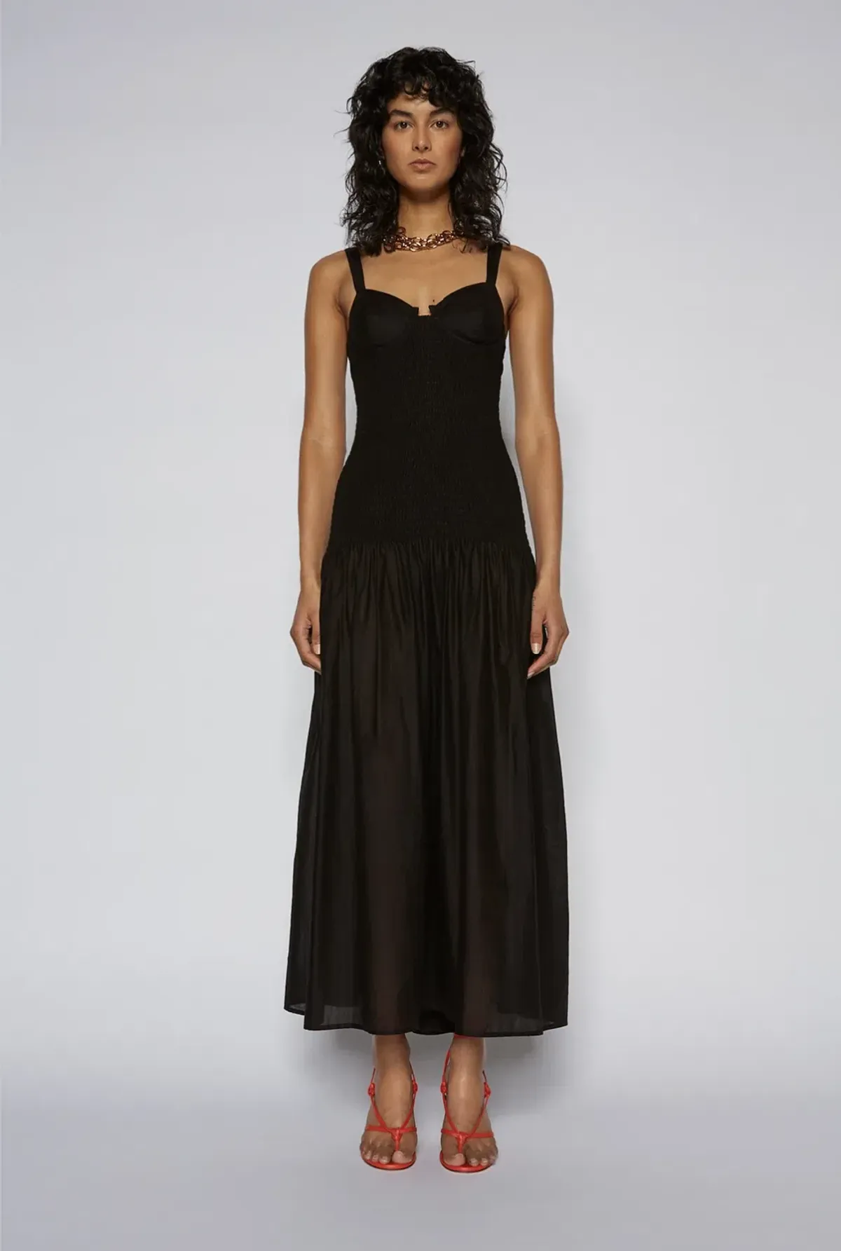 Scanlan Theodore Black Cotton Bralette Dress Size 8 - Image 2