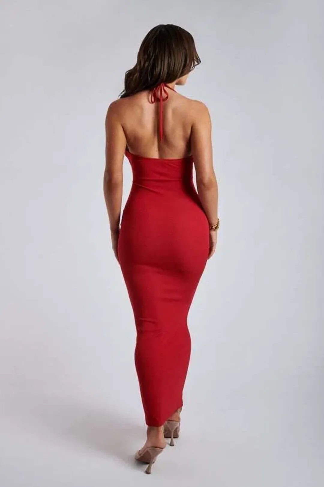 Maddie Ribbed Drawstring Midi Dress for rent on The Volte - main image