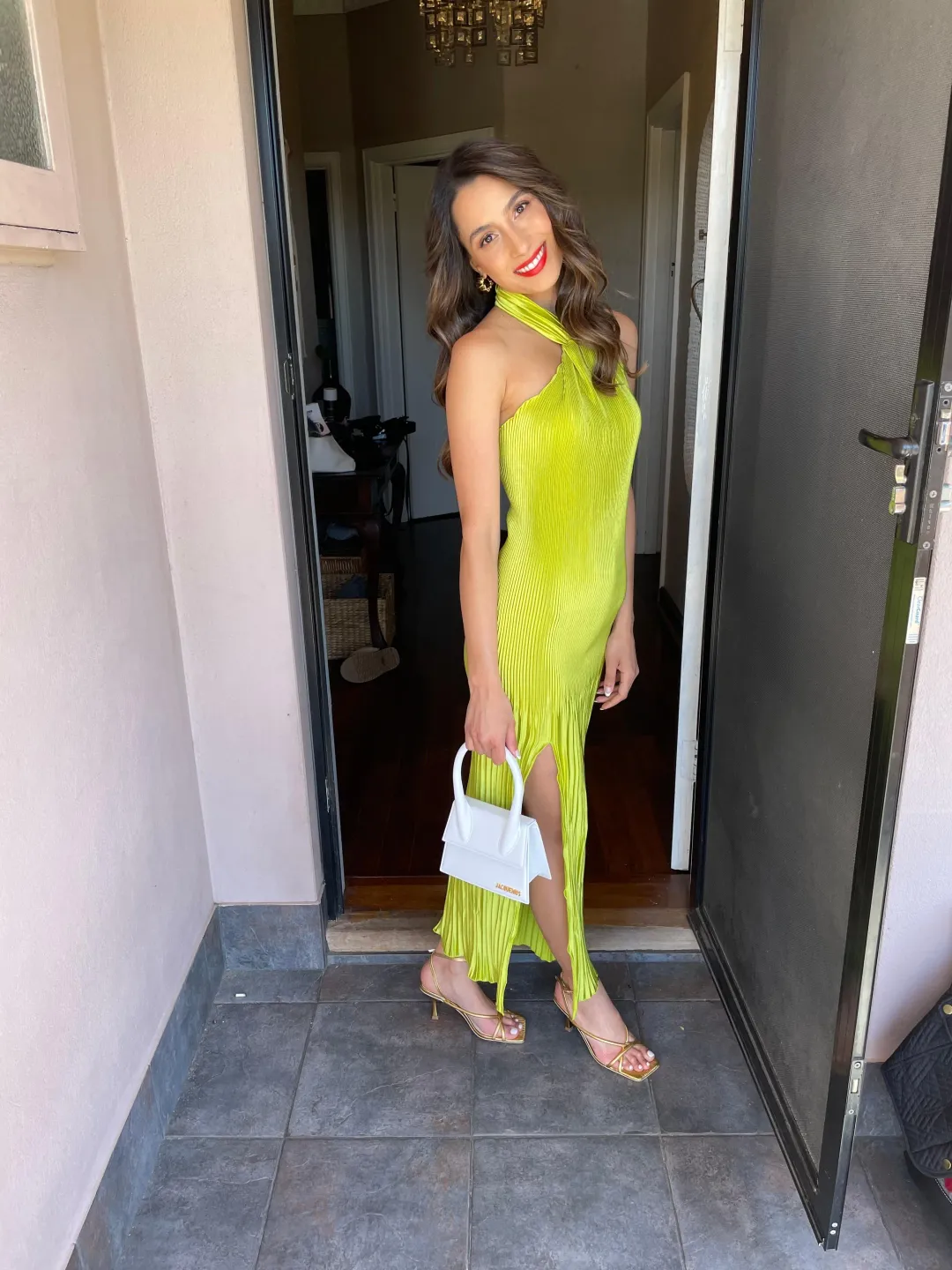 L’idee soirée pleated halter dress for rent on The Volte - main image