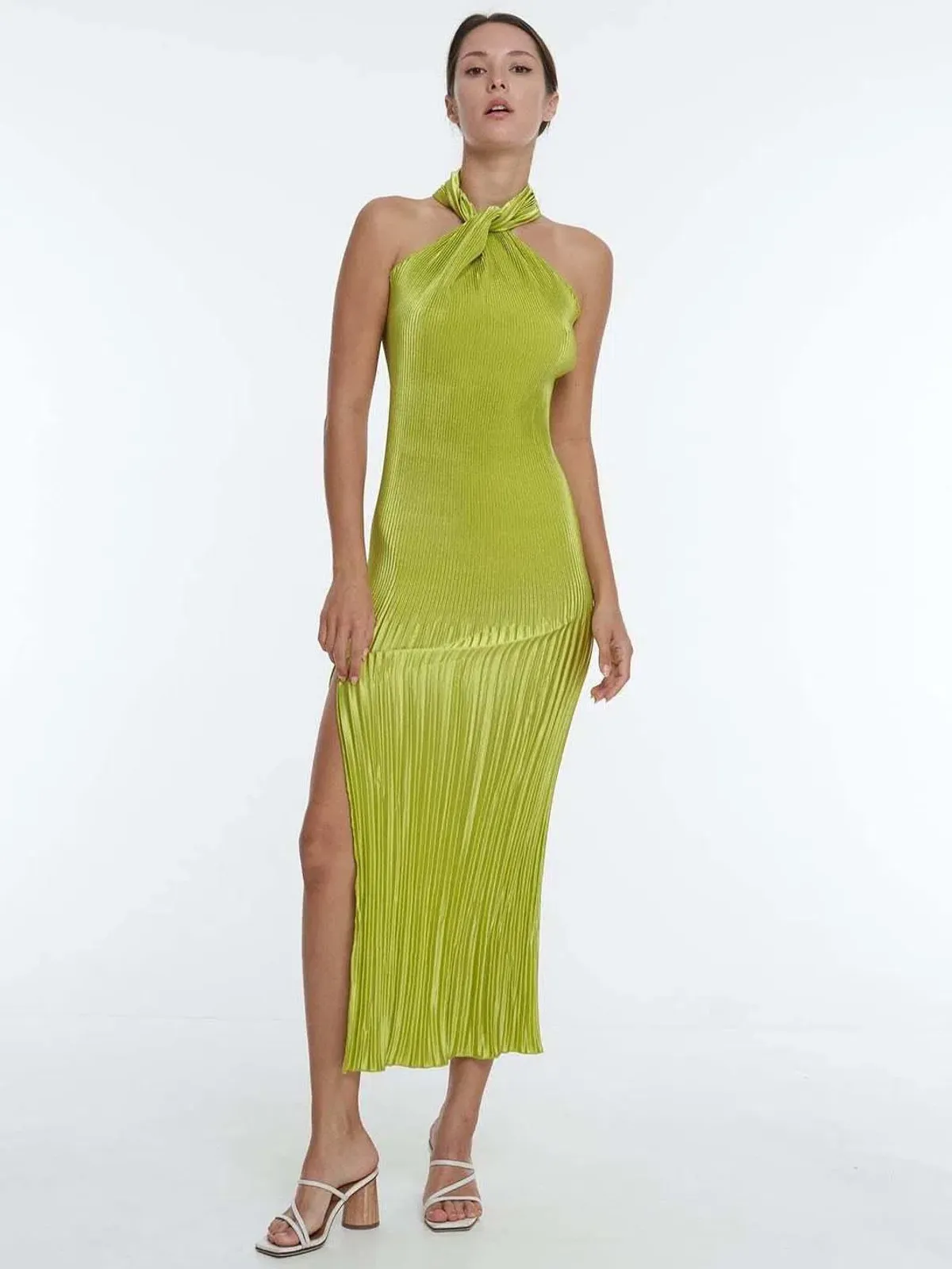 L’idee soirée pleated halter dress - Image 1