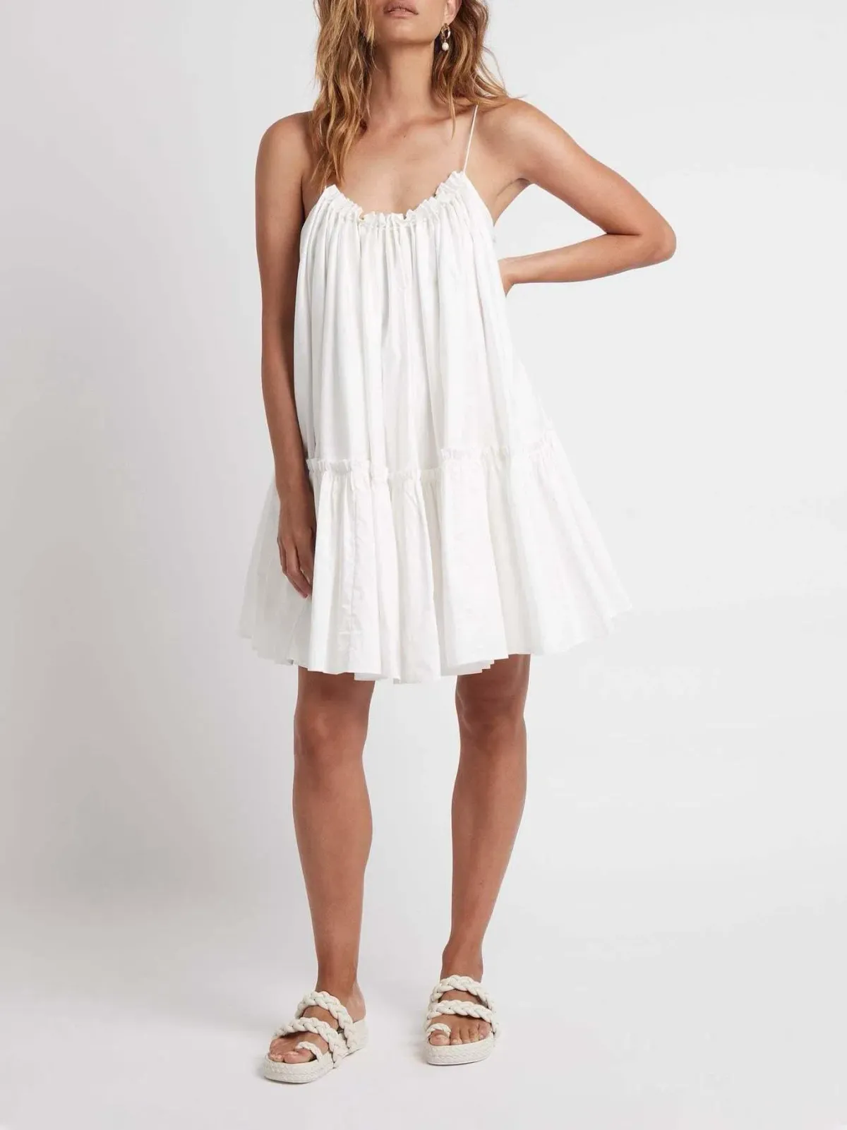 Aje Midsummer Swing Mini Dress Ivory - Image 1