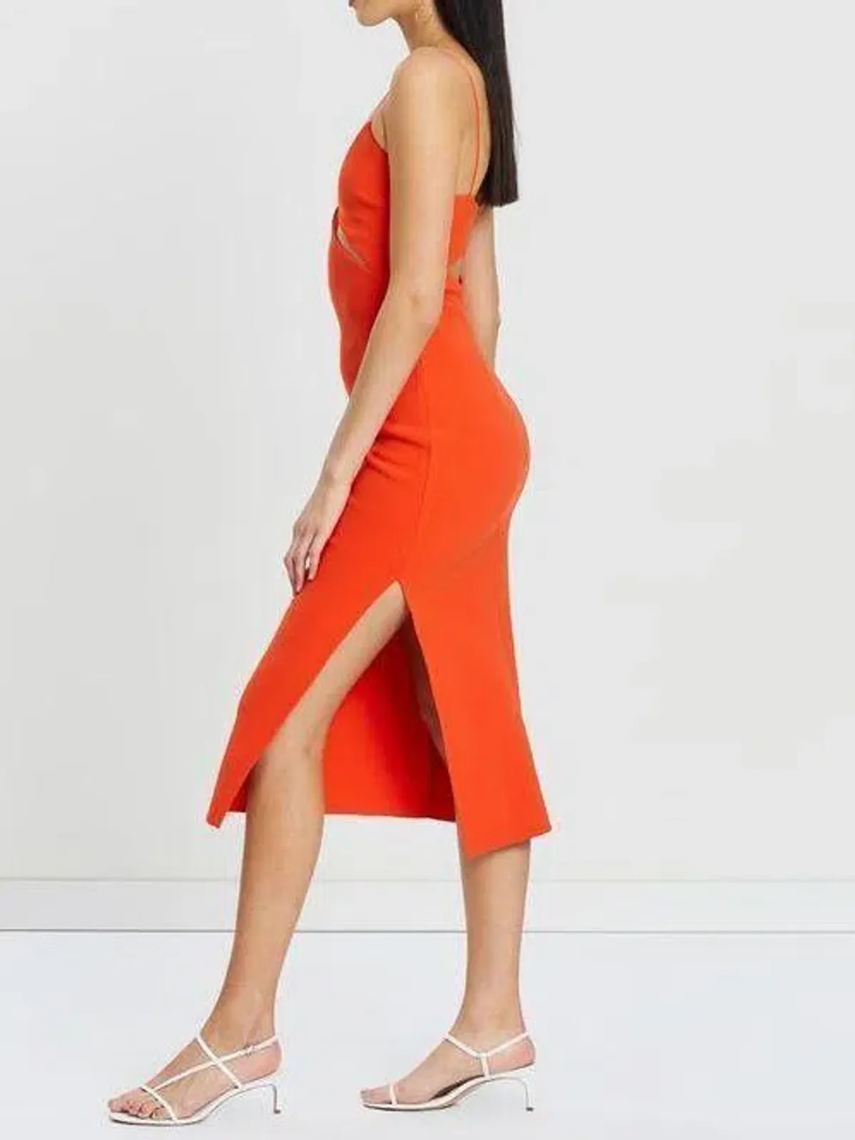 Bec  & Bridge Ulla Cut Out Midi Dress - Orange - Size 6 - Image 2