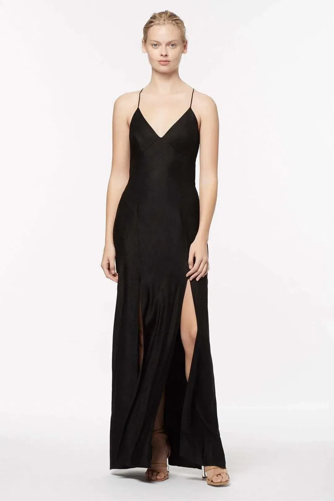 Manning Cartell Facetime Slip Midi Dress Black Size 4 for rent on The Volte - main image