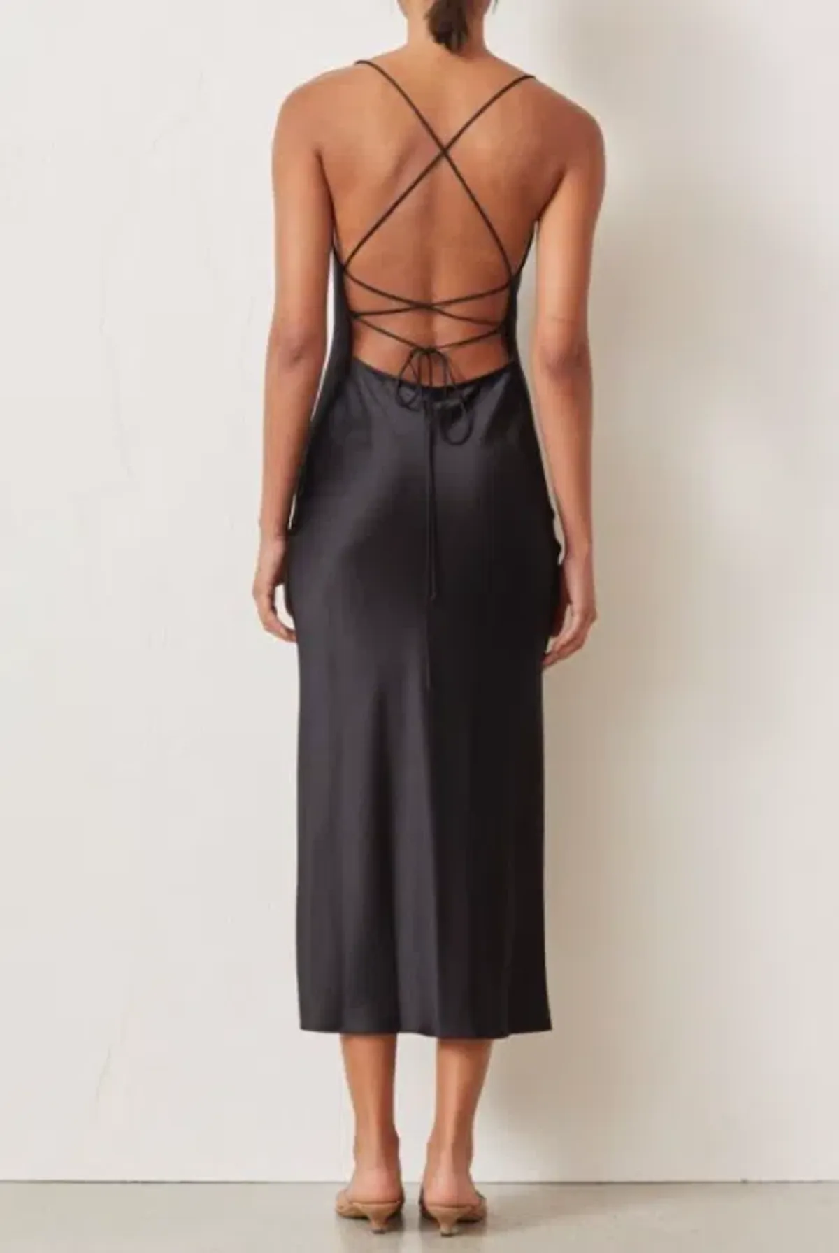 Bec and Bridge Seraphine lace up Black silk Dress - Image 4