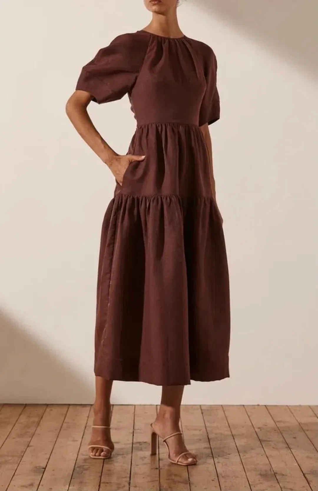 Shona Joy Open Back Midi Dress for rent on The Volte - main image