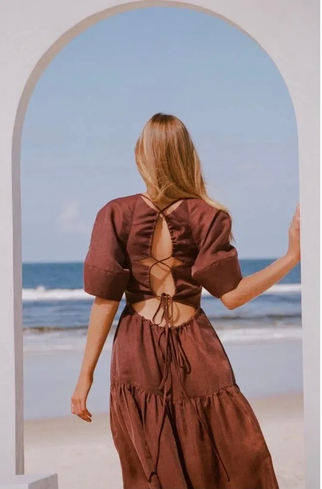 Shona Joy Open Back Midi Dress for rent on The Volte - main image