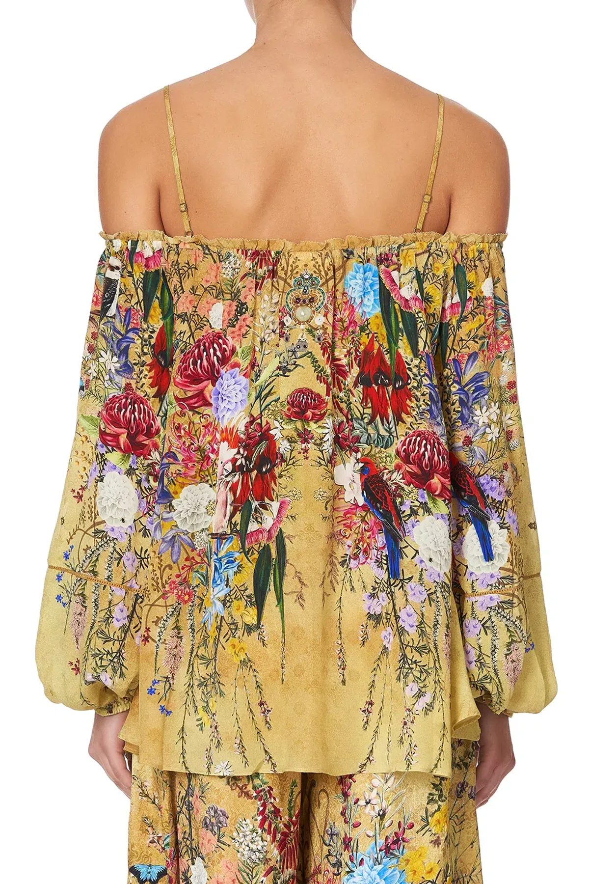 Camilla Among the Gumtrees Off Shoulder Halter Top and Maxi Skirt With Double Frill Set Print Size L  - Image 2