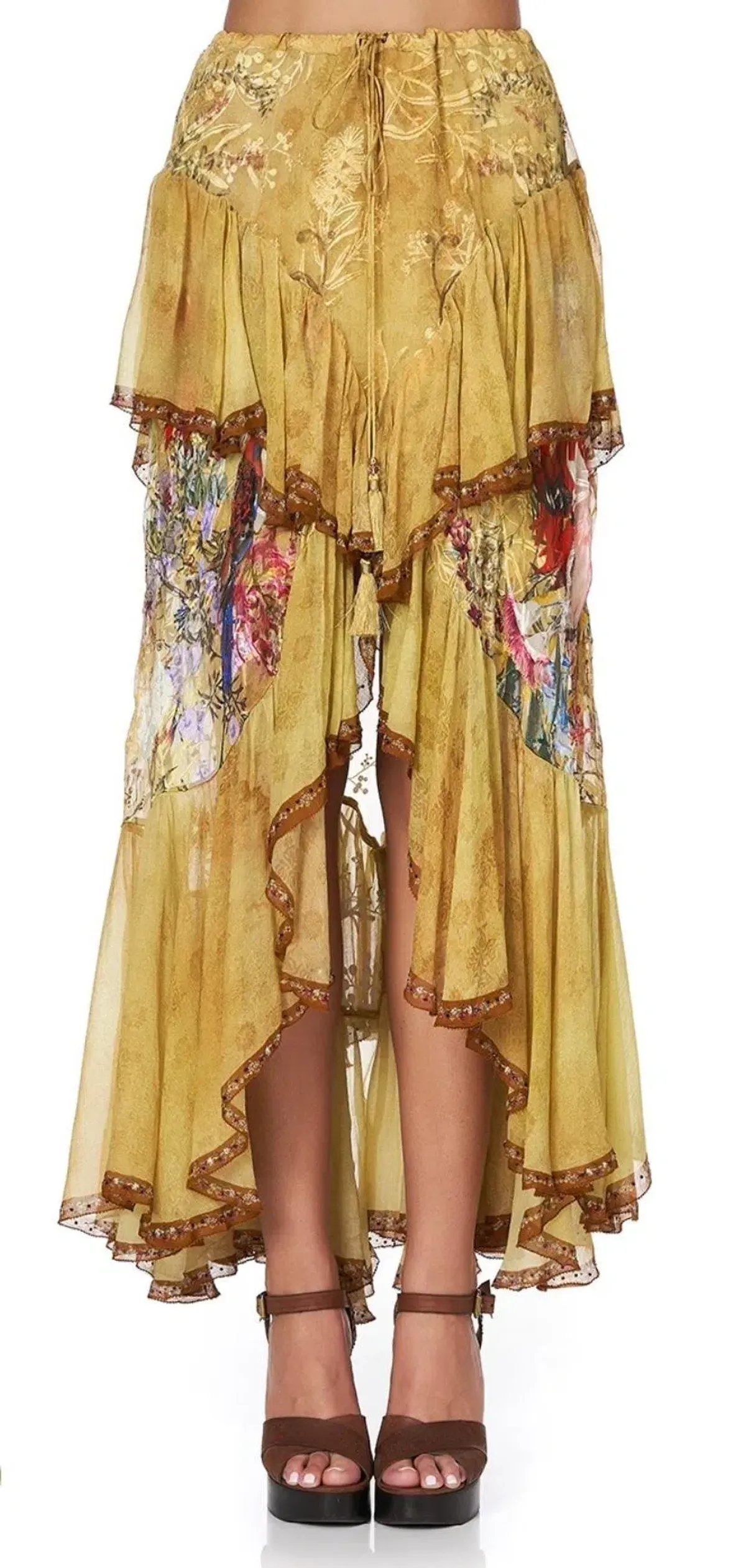 Camilla Among the Gumtrees Off Shoulder Halter Top and Maxi Skirt With Double Frill Set Print Size L  - Image 4