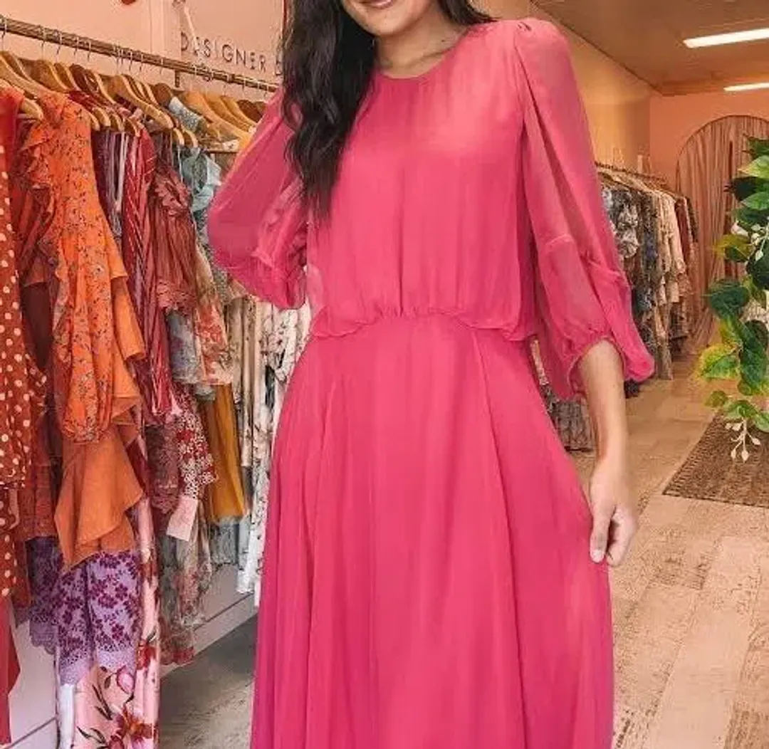 Camilla and Marc Dylan Midi Dress in Hot Pink Size 8 for rent on The Volte - main image