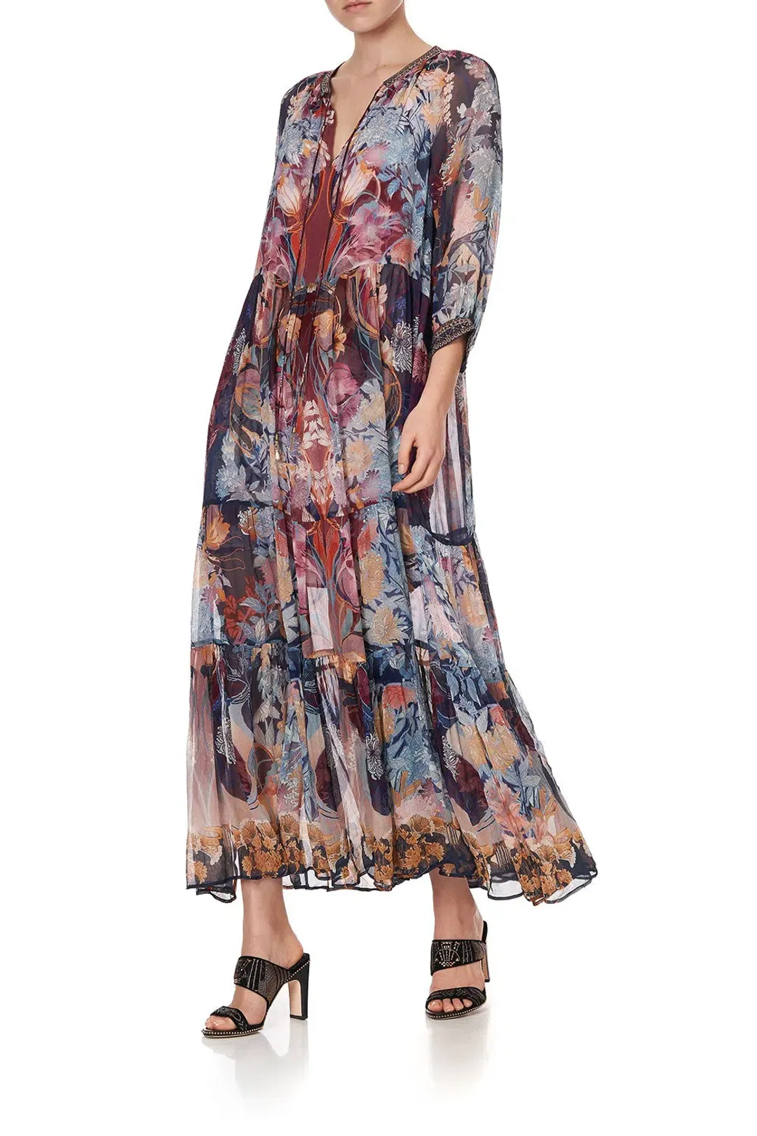 Camilla Nouveau Nights Long Gathered Panel Dress Size XXL for rent on The Volte - main image